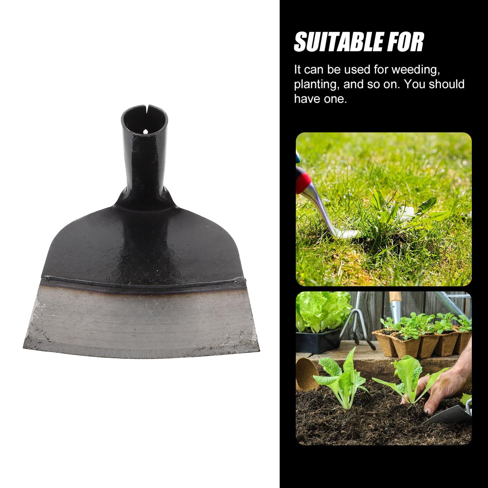 Yardwe Azada de Acero Inoxidable Resistente para Deshierbe y Laboreo, Herramienta Multifuncional Manual Adecuado para Jardinería y Cultivo en Huertos