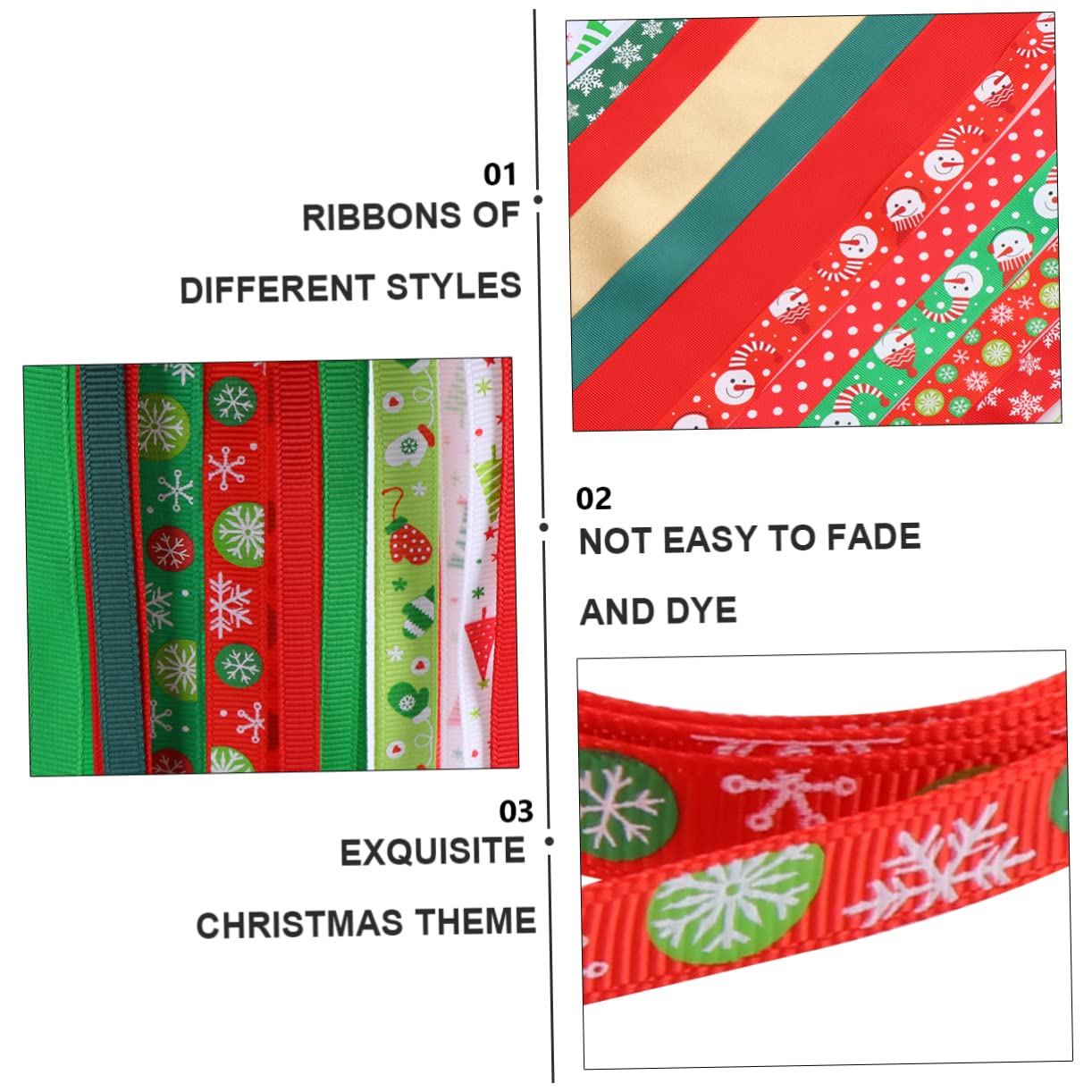 STOBOK 2 Sätze Geschenkband Weihnachtsband Diy Weihnachtsbaumbänder Dekorationen Bogen Basteln Ribbon Bandfeile Bandmaterial Selber Machen Weihnachtsdekorationsband Polyester 25 Stück * 2