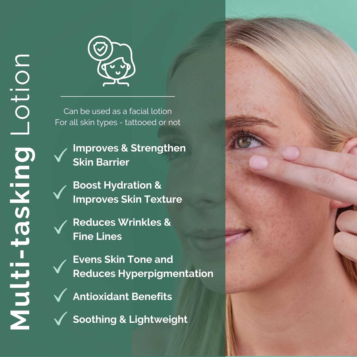 Tattoo Recovery & Enhancement Enzyme Lotion for Vibrant Skin | Hydrating and Moisturizing | All Skin Types - Inked or Not | Face & Body Use | Vegan (2-Pack)