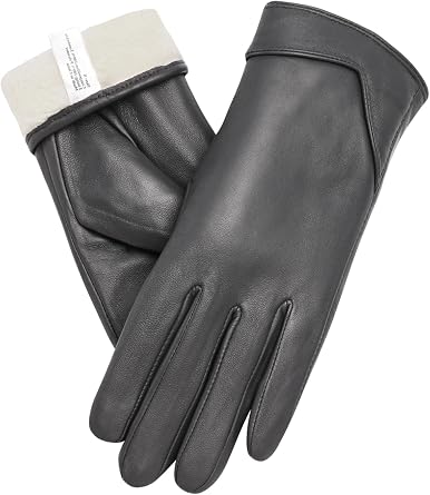 Orrpally Women Leather Gloves Winter Leather Warm Glove Touch Screen Texting Driving Gloves