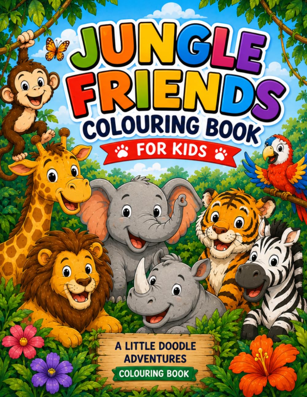Jungle Friends: A Little Doodle Adventures Colouring Book