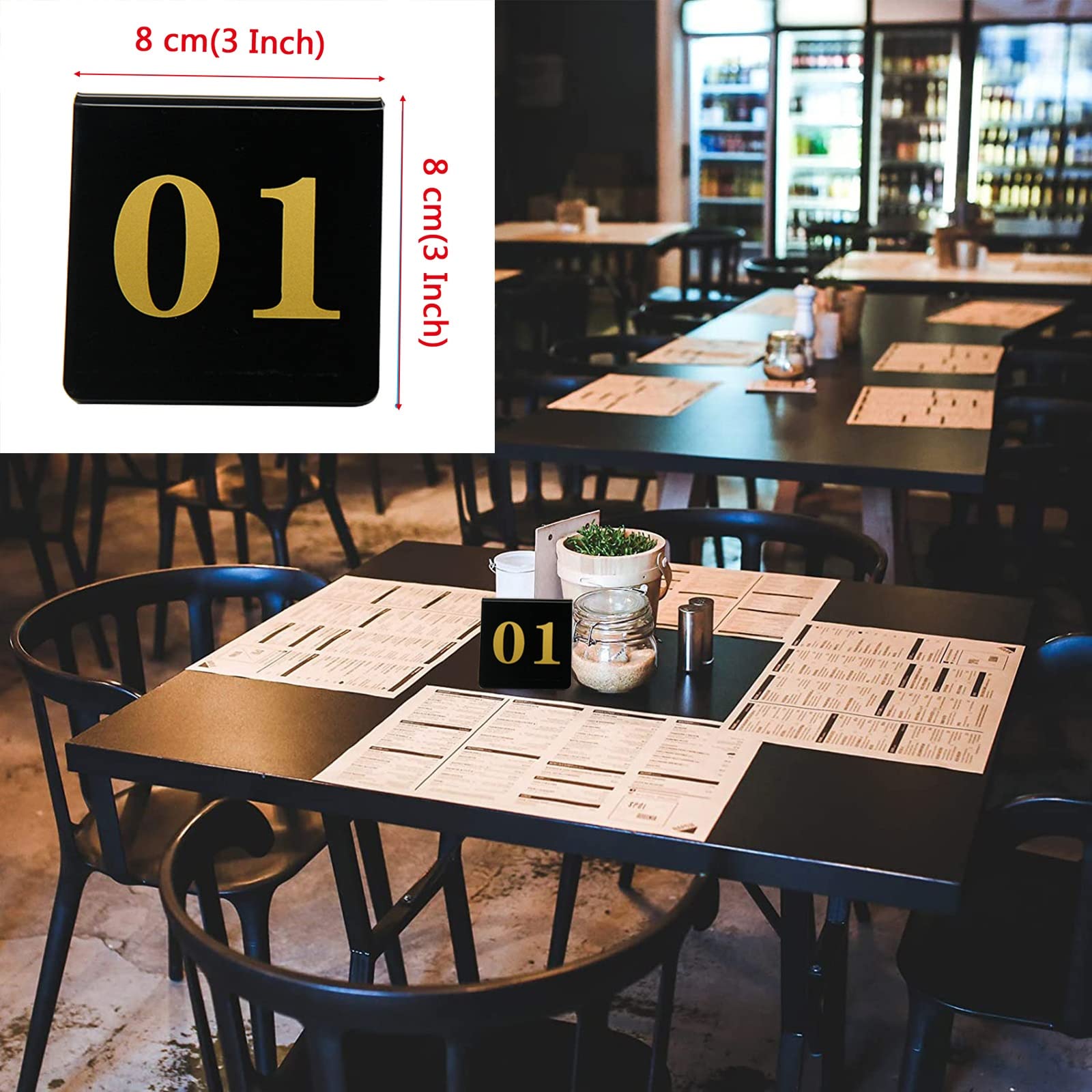 Carteles para mesas, tarjetas para asientos, Tarjeta de asiento restaurante con señal digital 1-25/1-50/1-100(1 to 100)