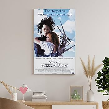 Amazon.co.jp: Edward Scissorhands 映画ポスター キャンバス プリント