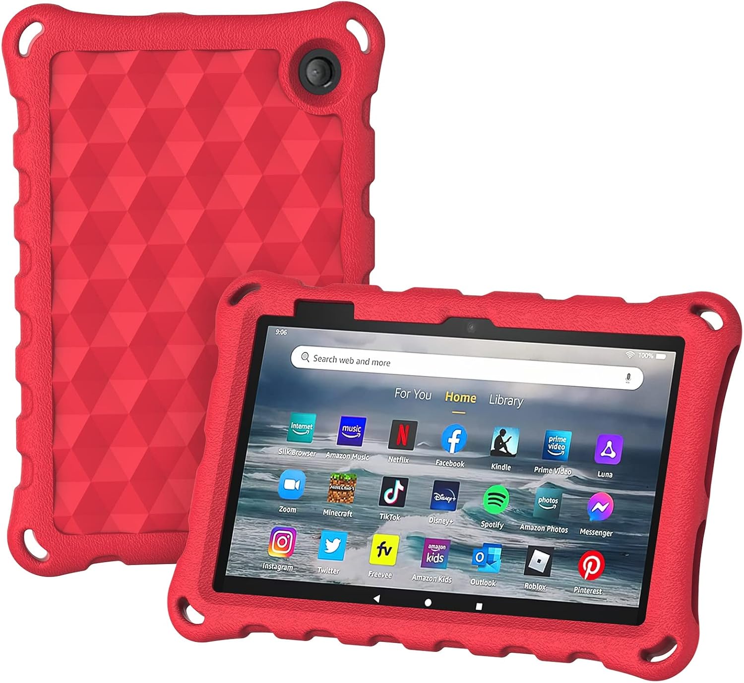 All-New Fire 7 Tablet Case 7" 12th Generation (2022 Release) Latest Model,Fire Tablet 7 Case for Kids,DiHines Kids Shock Proof Protective Tablets Cover Cover for  Kindle Fire 7 Tablet,Pink : Electronics