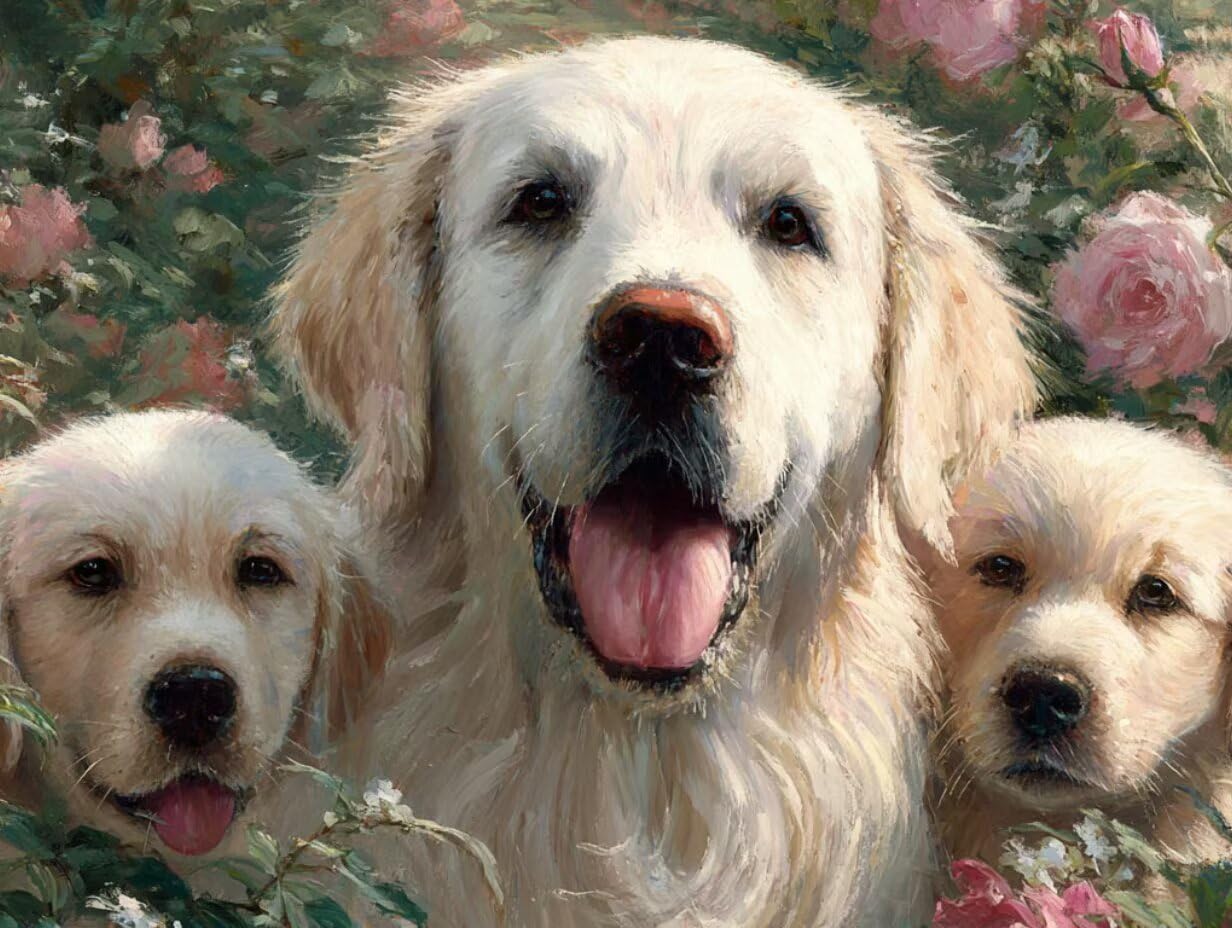 Puzzle de 4000 para Adultos, Labrador De Flores, Clásicos YHPGL7-388