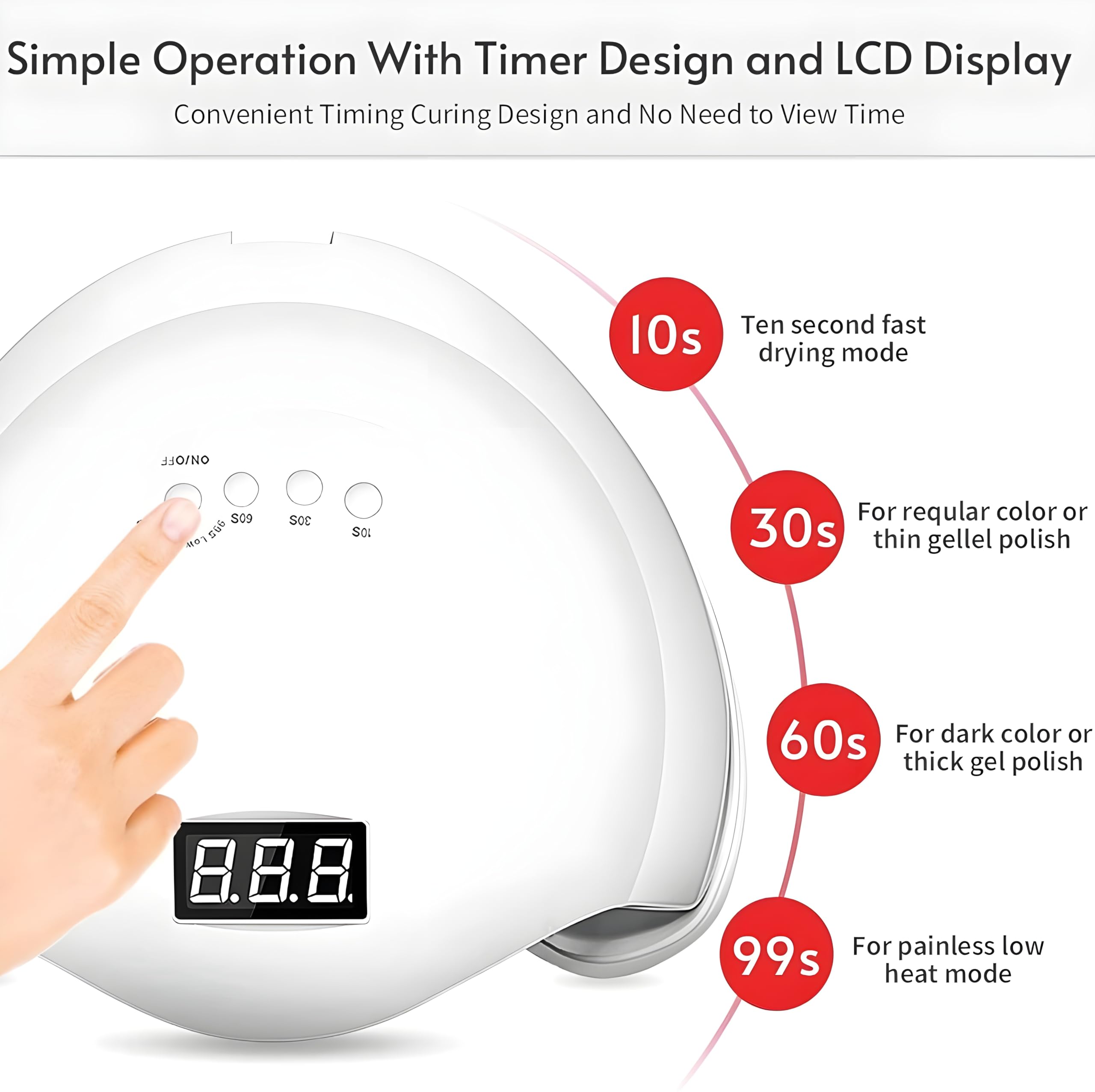 Trendy Look Professional UV Lamp for Nail Paint | Nail Paint Dryer Machine for Quick Drying | UV Nail Polish Dryer | 48 WTrendy Look 48W LED UV Nail Lamp – Fast Drying Gel Nail Light for Manicure & Pedicure with Auto Sensor & 3 Timer Settings (48 W LED UV LAMP) - Image 2 thumbnail