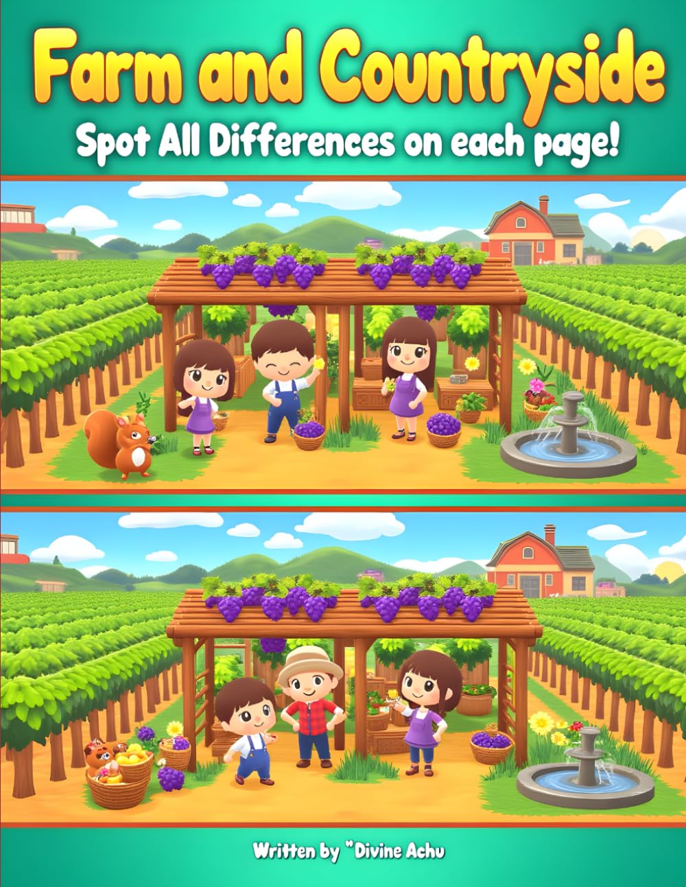 Farm and Countryside: Spot all the Differences: Answer key provided for all pages