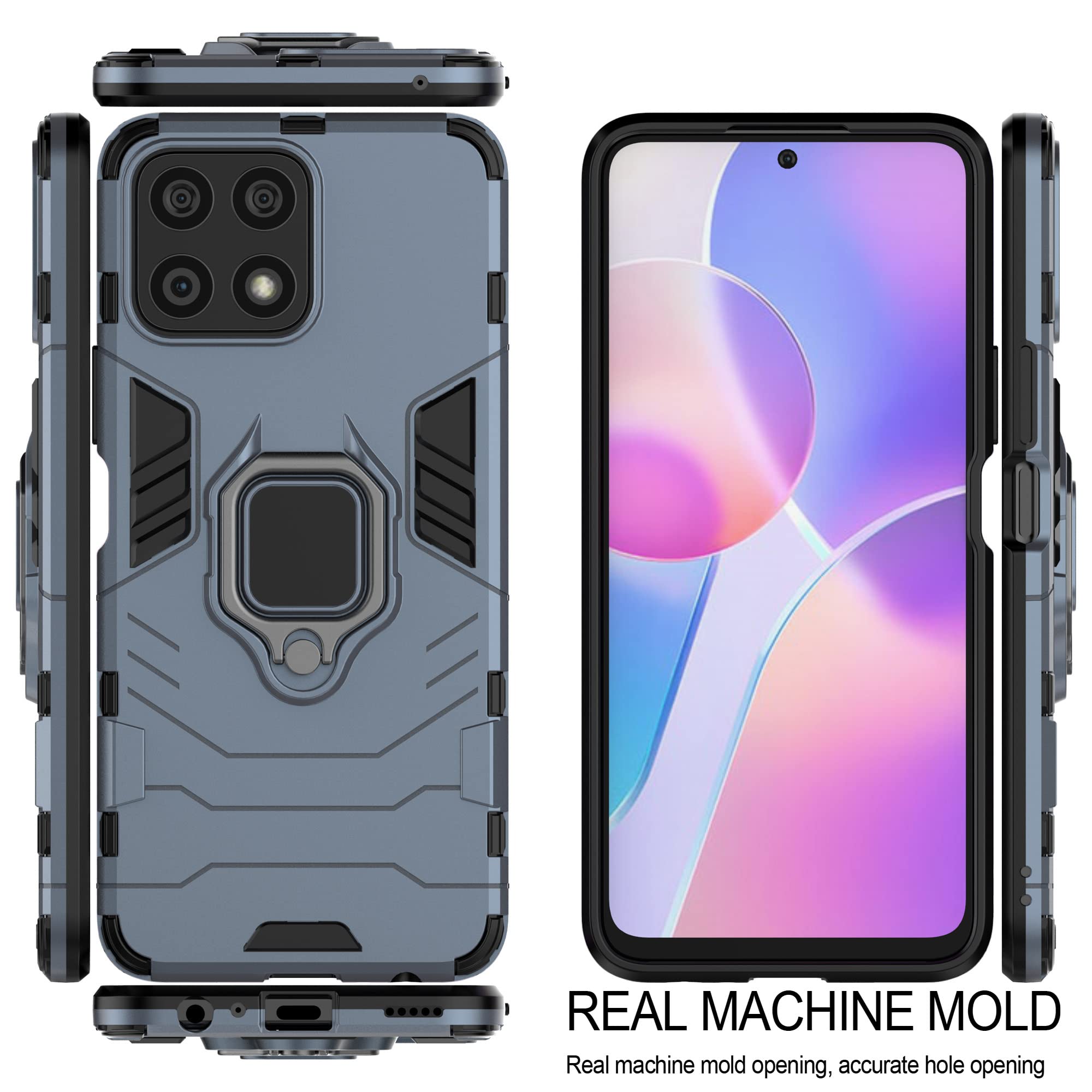 Hülle Für Honor X6a Mit 360° Drehbarem Ring & Magnet – Militär-stoßfest, Schwarz, Für Auto-Halterung