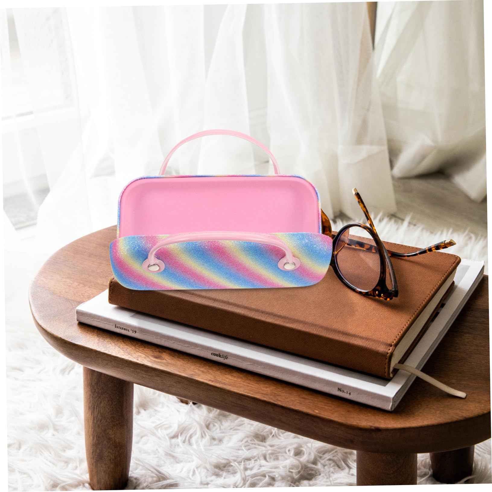 Brillen Korb Sonnenbrille in Herzform klare Gläser Kordelzug Anzeige Halter Spule Auge Fall handtasche kinderhandtasche federmape stifteetui pencil case Geldbörse Stoff