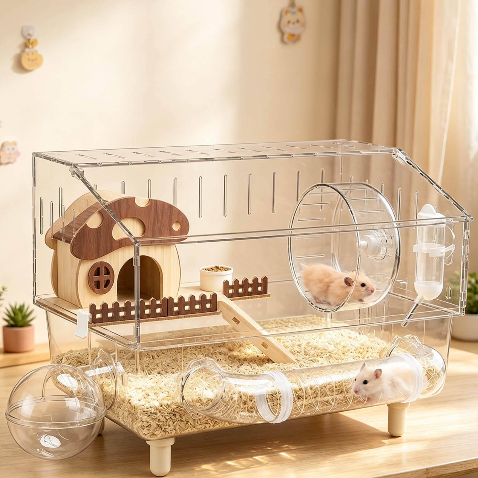 360° Panoramic Transparent Large Hamster House with Full Accessories