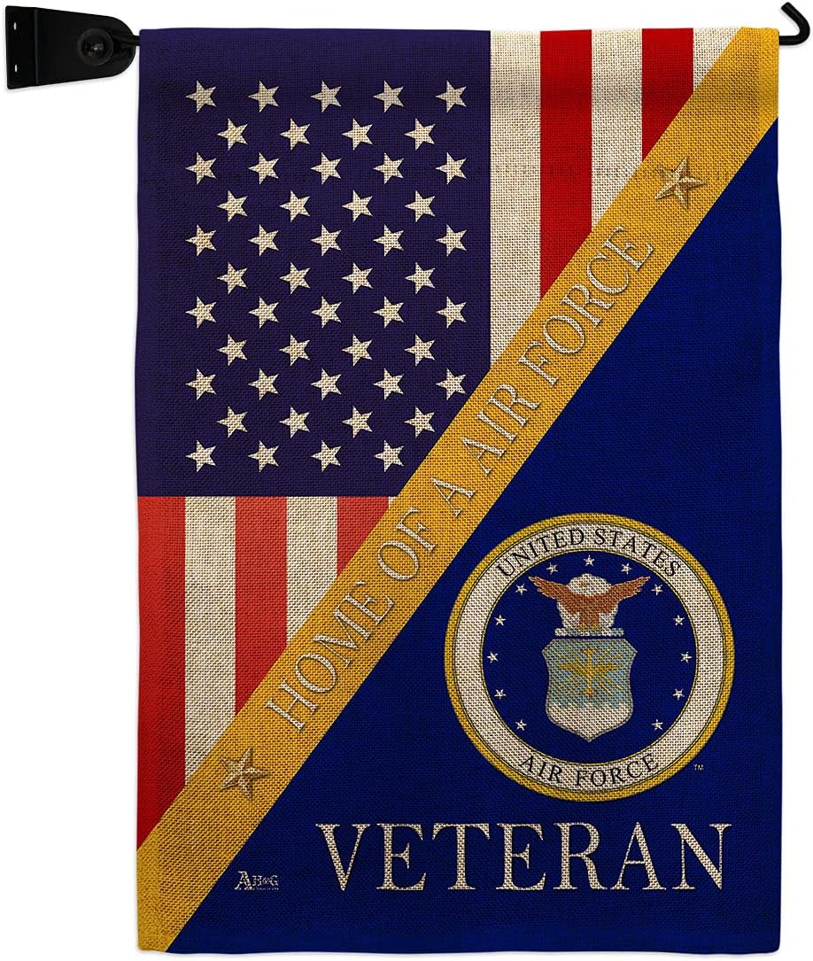 Air Force Home of Garden Flag Armed Forces USAF United State American Military Veteran Retire Official Small Decorative Gift Yard House Banner Double-Sided Made In USA 13 X 18.5