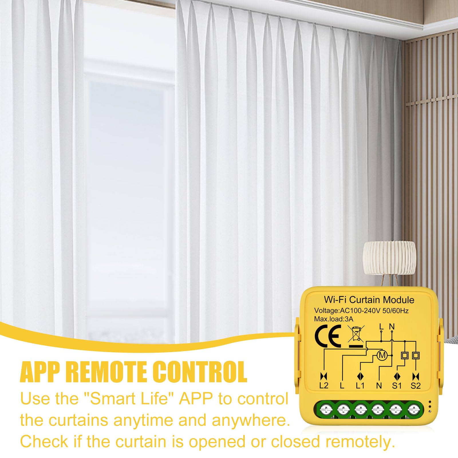 4 interruttori intelligenti per tapparelle WiFi, interruttore intelligente da incasso, modulo per tapparelle con regolazione della durata per tende e tende da sole, compatibile con Google Home
