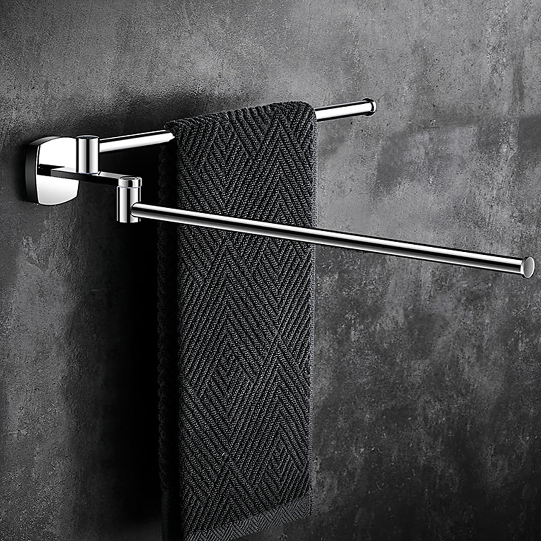 Toallero Giratorio para Baño, Barra De Toalla De Acero Inoxidable De 4 Brazos, Soporte De Toalla Montado En La Pared Que Ahorra Espacio con Gancho H