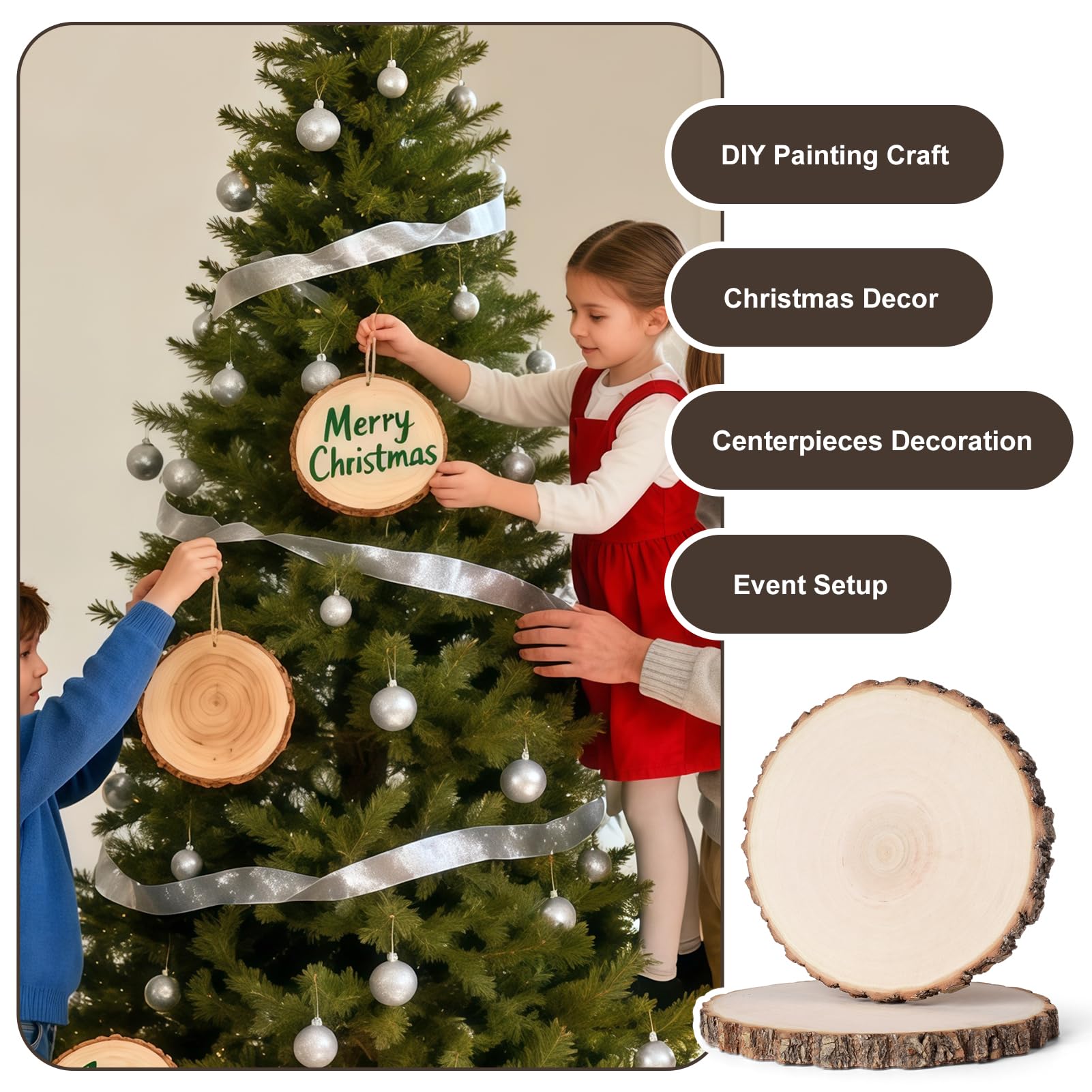 Rustic Wood Slices - Centerpiece & Craft Supplies -5