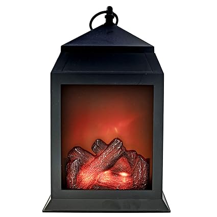 LitezAll Large Cozy Fireplace Lantern