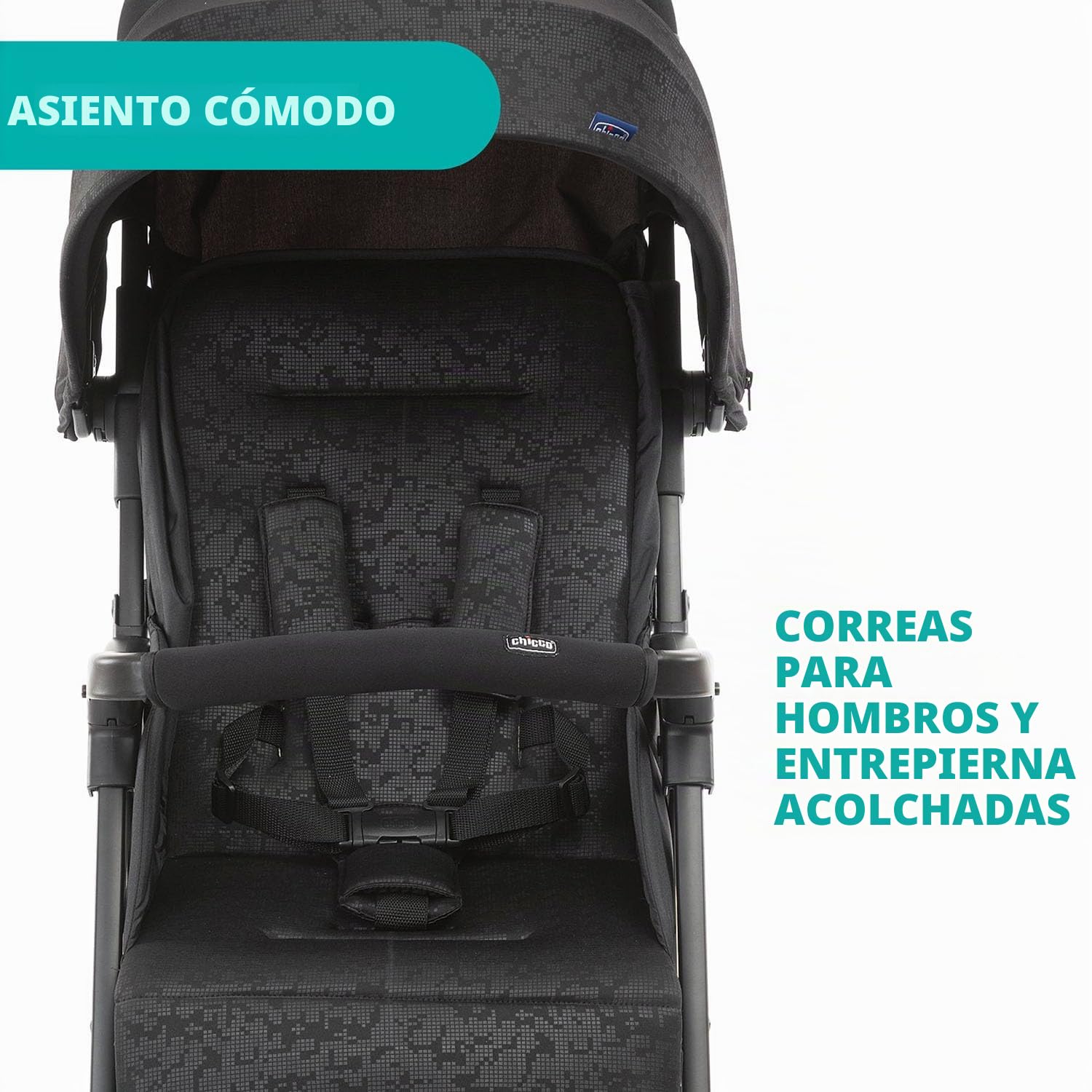Chicco OHlalà 3 Cochecito ultraligero desde 0 meses hasta 15 kg, capacidad máxima 18 kg, reclinable y plegable con cesta espaciosa, cierre compacto, protector contra la lluvia y capota extensible