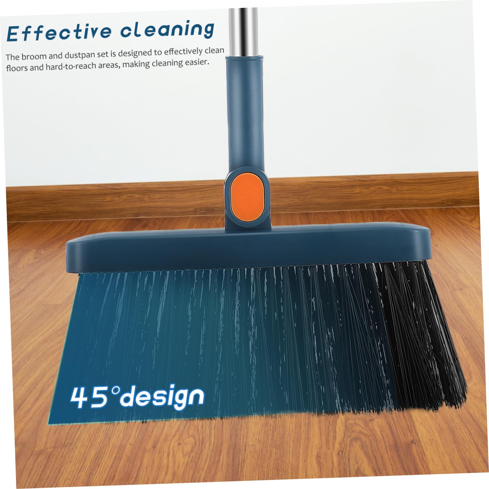 Juego de Escoba y Recogedor Multi-Funcional de Plástico Azul Plegable Diseño Compacto y Fácil Almacenamiento para Limpieza del Hogar