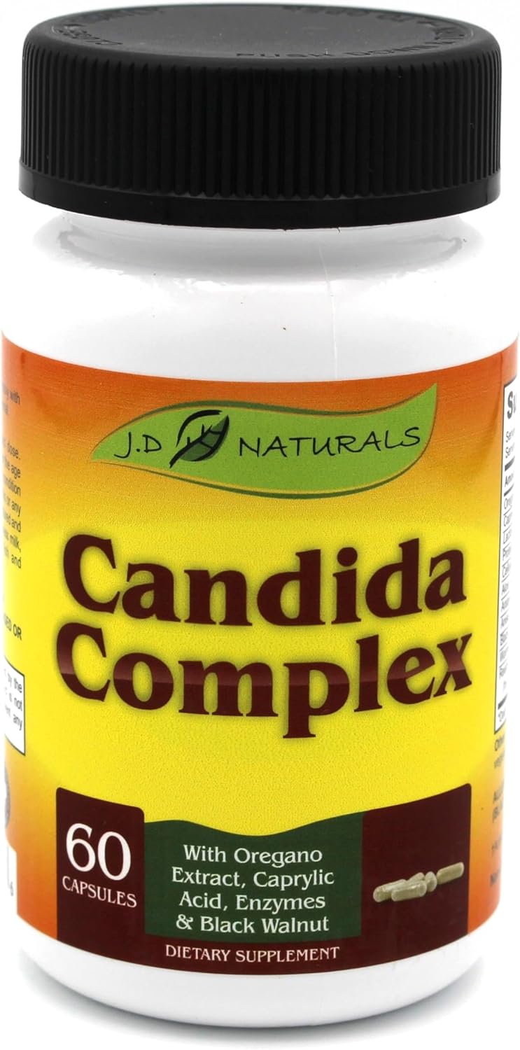 JD NATURALS Candida Complex Cleanse, Oregano Extract, Caprylic Acid, Aloe Vera