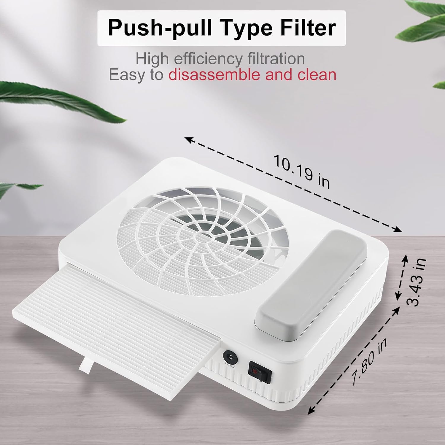 Collecteur De Poussière D'ongles, Collecteur De Poussière Sous Vide D'ongles 48 W, Vitesse Jusqu'à 4000 Tr/min, Avec Filtre Réutilisable Et Tampon À Main En Silicone, Polissage Des Ongles En Acrylique