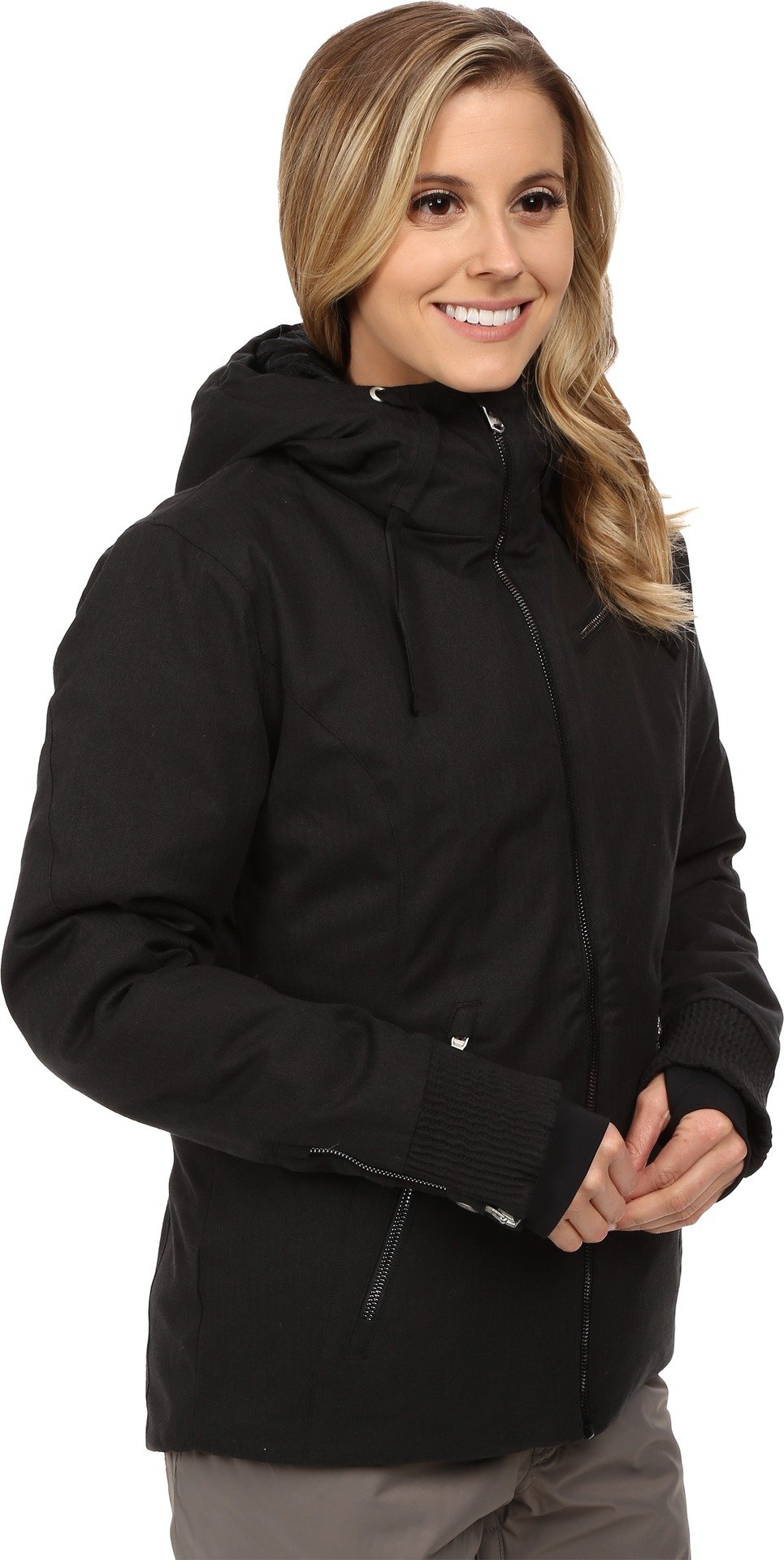 Spyder Women's Hands Down Jacket, Black Tech Flannel, 10