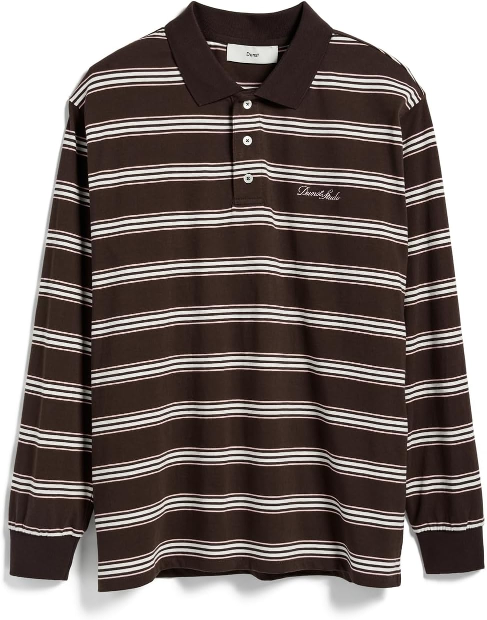 DUNST Women's Unisex Multi Stripe Collared T-Shirt