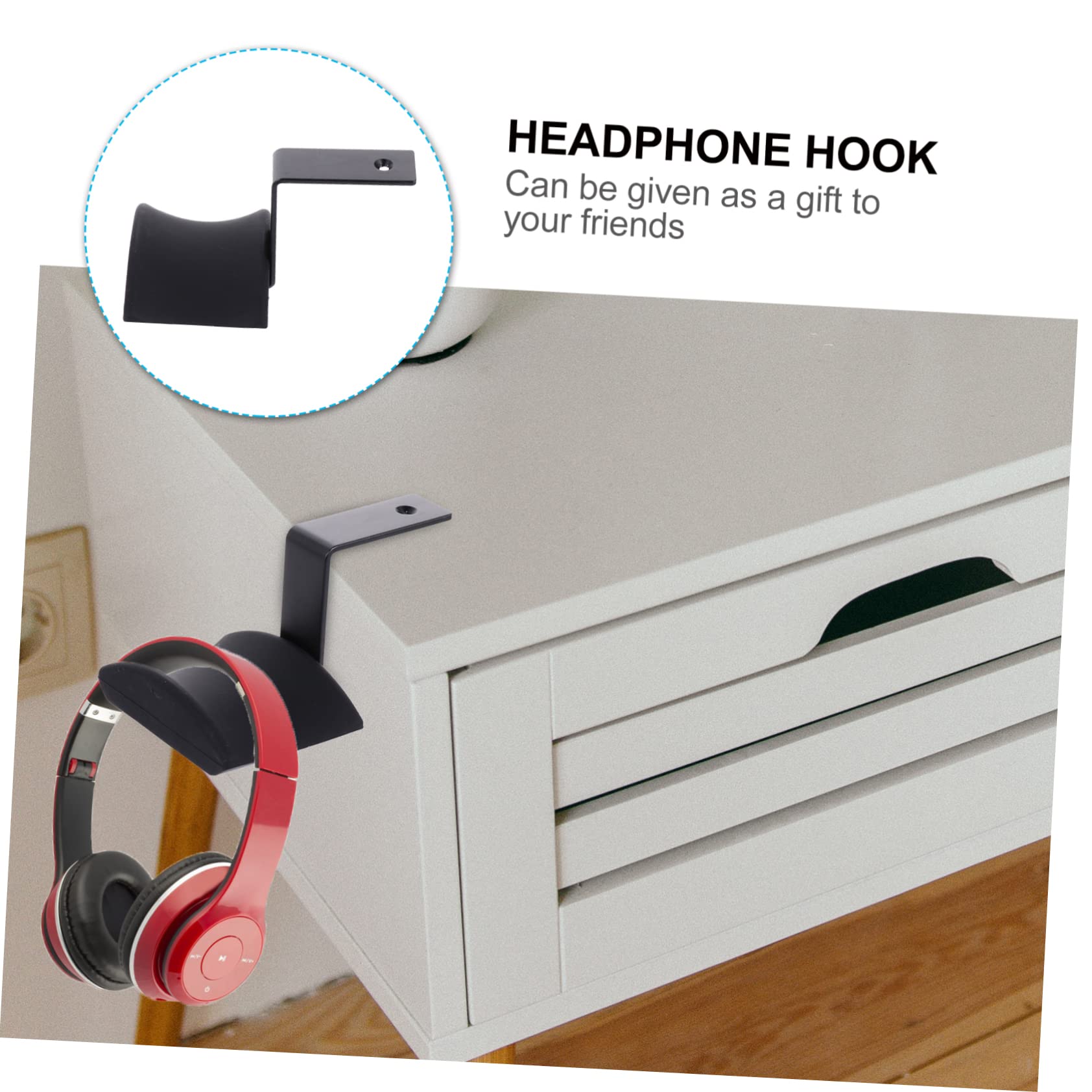 OSALADI 3piezas Soporte De Auriculares De Aleación De Aluminio y Silicona con Adhesivo Colgador para Gaming y Escritorio Instalación Fácil y Duradera