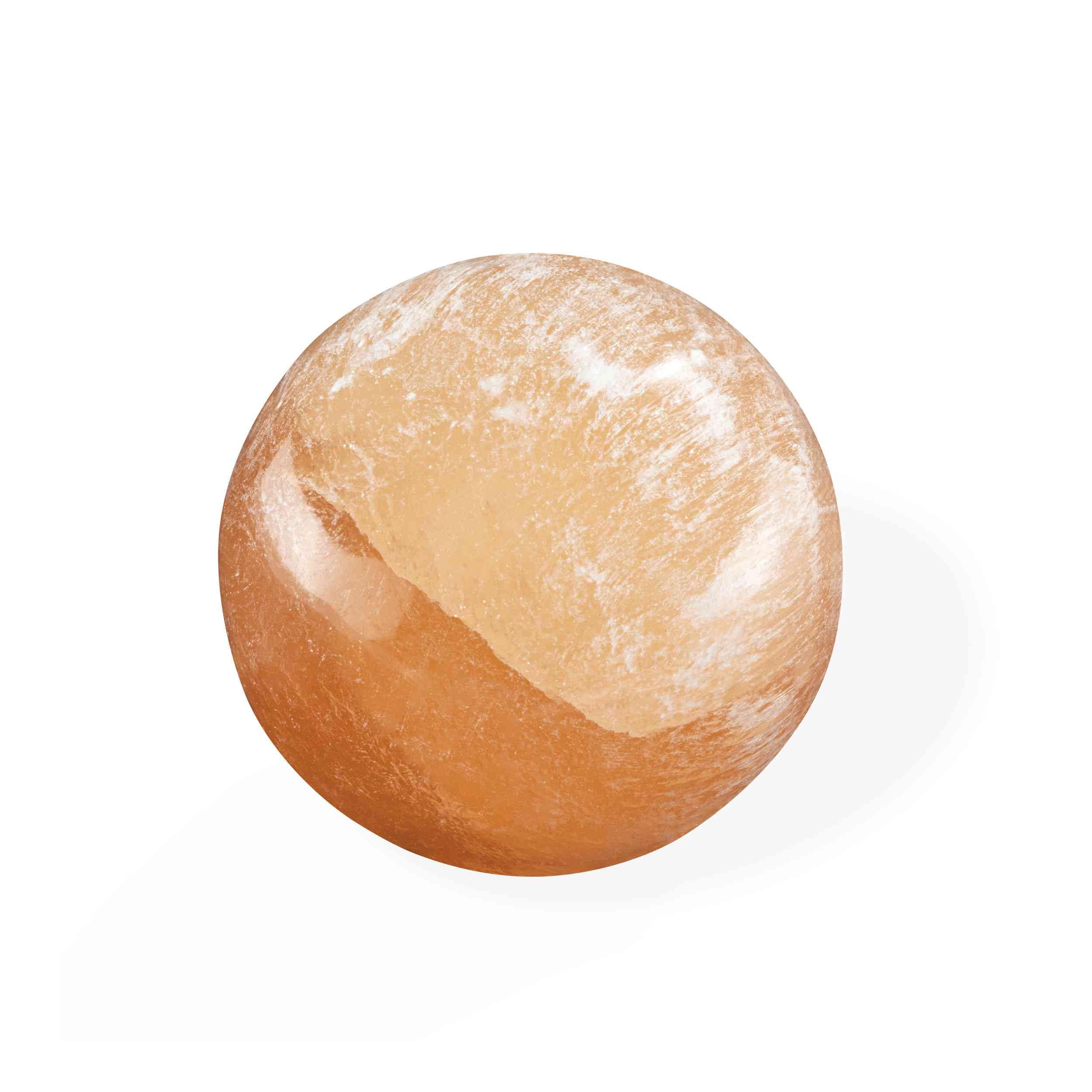 Nklaus Peach Selenite Ball 8 Cm - Handmade Selenite Ball, Ideal For Spiritual Healing And Meditation, Perfect Decoration For Harmonising Rooms And Energetic Cleansing 16456