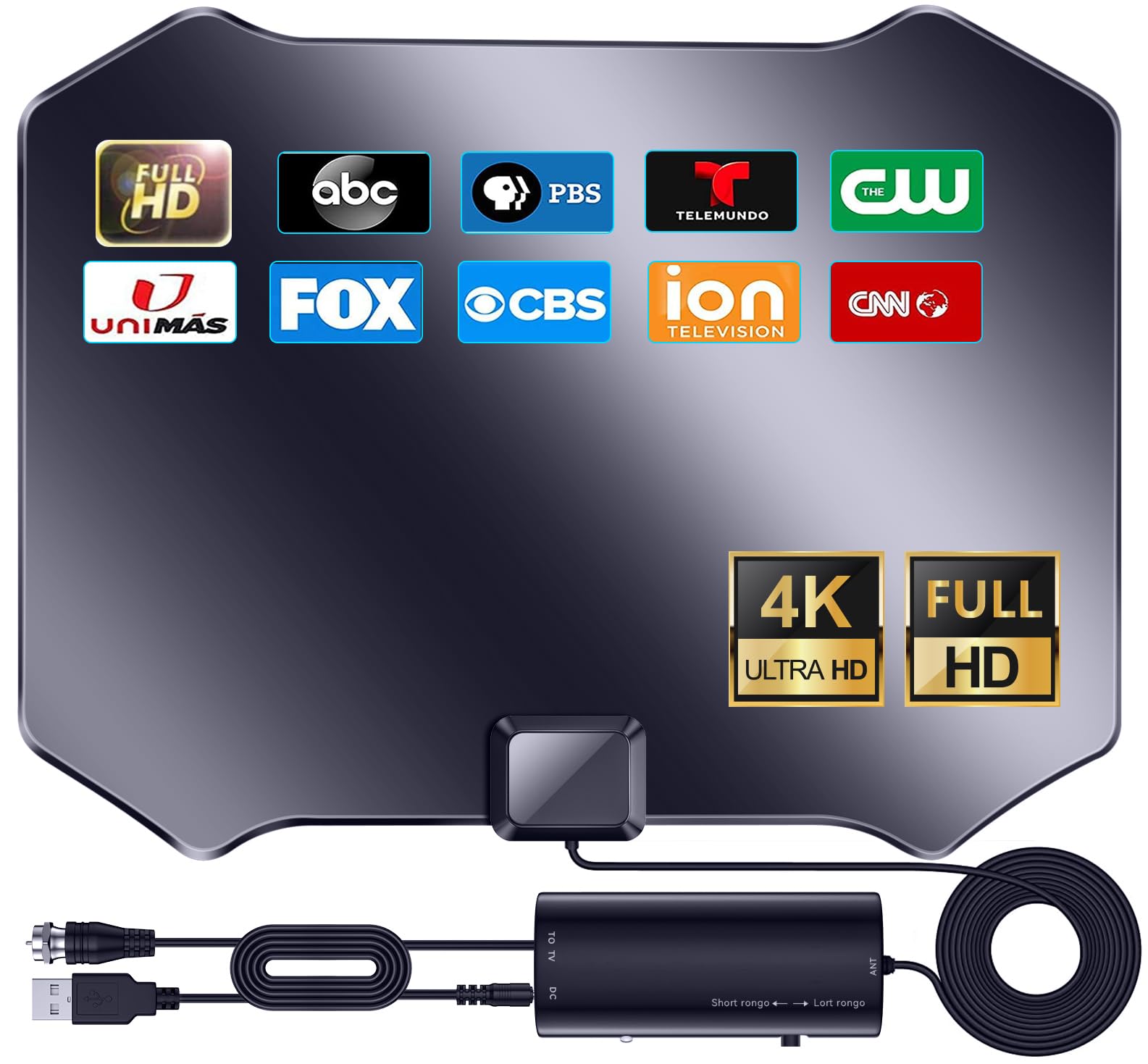 Photo 1 of 2026 TV Antenna Indoor, Antenna for Smart TV 5000+ Miles, HDTV Antenna for Local Channels with Amplifier Signal Booster for 4K 1080p - 18FT Long Coaxial Cable