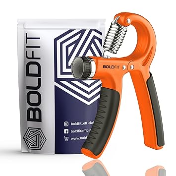 Boldfit Adjustable Hand Grip Strengthener, Hand Gripper for Men & Women for Gym Workout & Home Use.(Forearm Exercise Equipment/Wrist Excercise Equipment) - Adjustable upto 60kg - Orange - image, photos