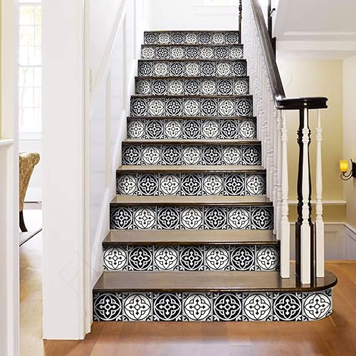 Miniatura 7 de Mi Alma Calcomanías de azulejos en blanco y negro, 24 unidades, calcomanías de vinilo para baño y cocina, simplemente despegar y pegar, decoración