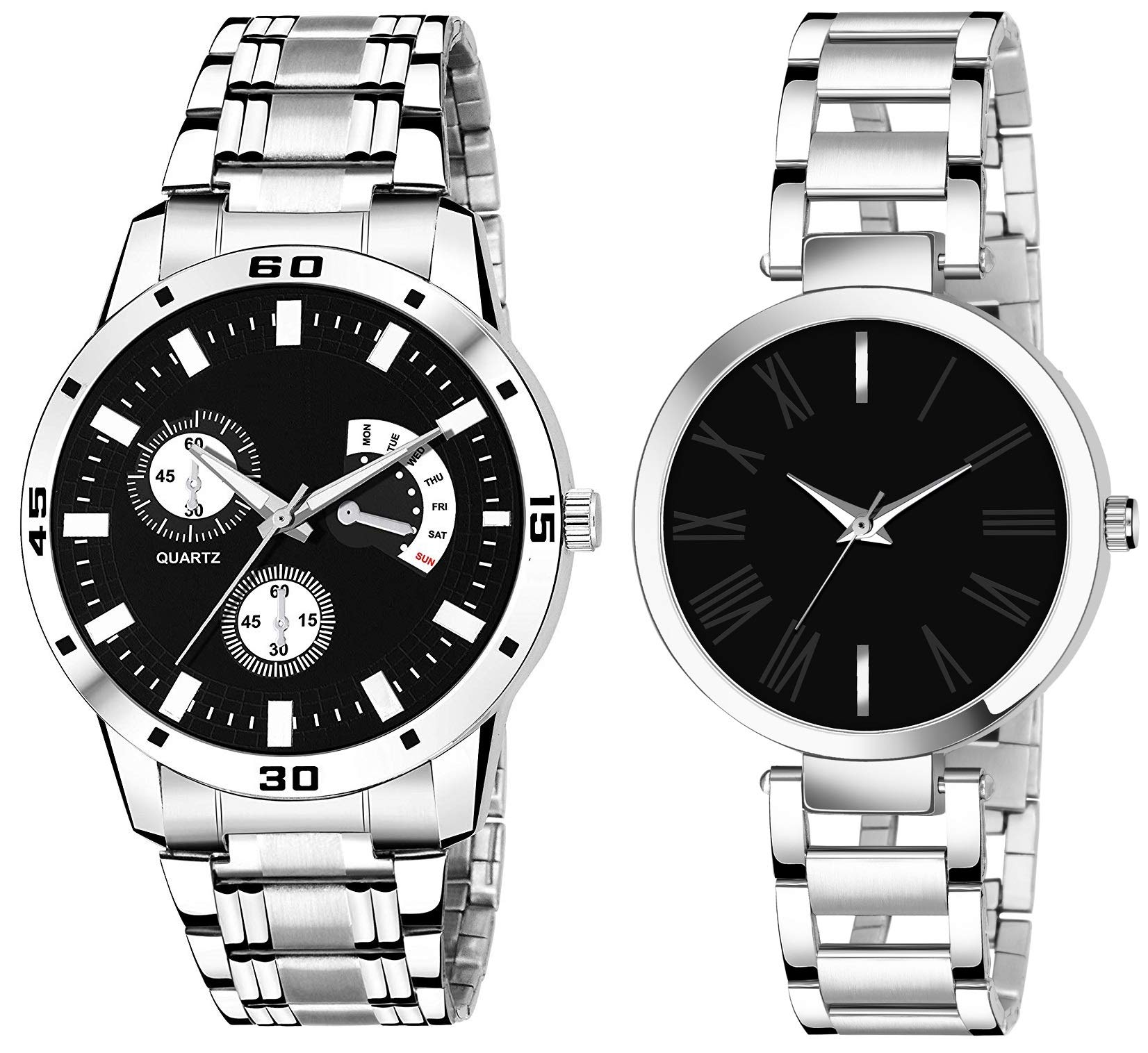 Praizy Steel Strap Analogue Watch for Couple (Pack of 2) (B08VHJC2ZG) Amazon Price History, Amazon Price Tracker