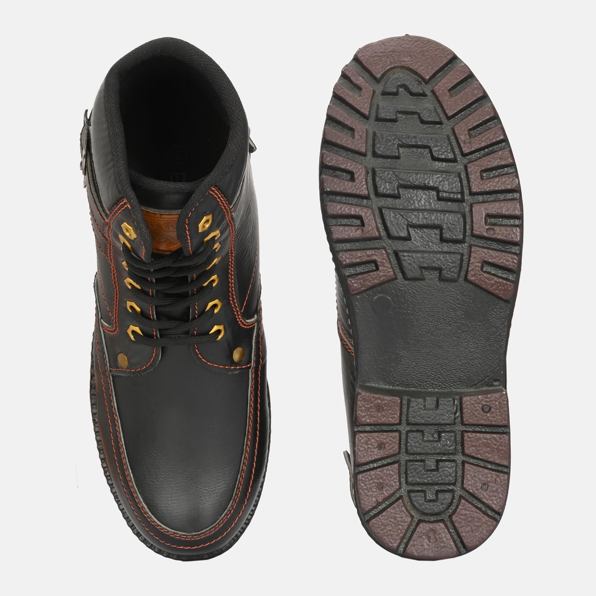Big Fox Men's 666 High Ankle Riding/Trekking Hiking & Trekking Shoes for Men Black 8 3