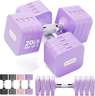 Adjustable Dumbbell Set 10LBS 20LBS 25LBS Dumbbells Set of 2 Hand Weights