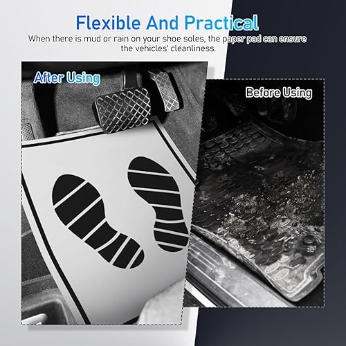 Miniatura 6 de IMIKEYA Tapete de papel 50 alfombrillas desechables para el piso del automóvil, tapetes desechables para el interior del automóvil, tapetes para el
