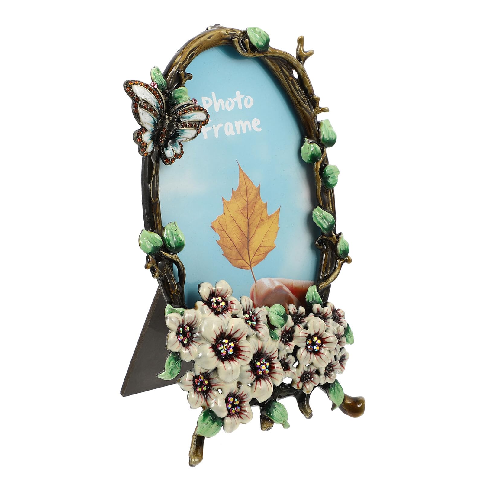 Cadre photo rétro pour affichage de fleurs pressées sur étagère