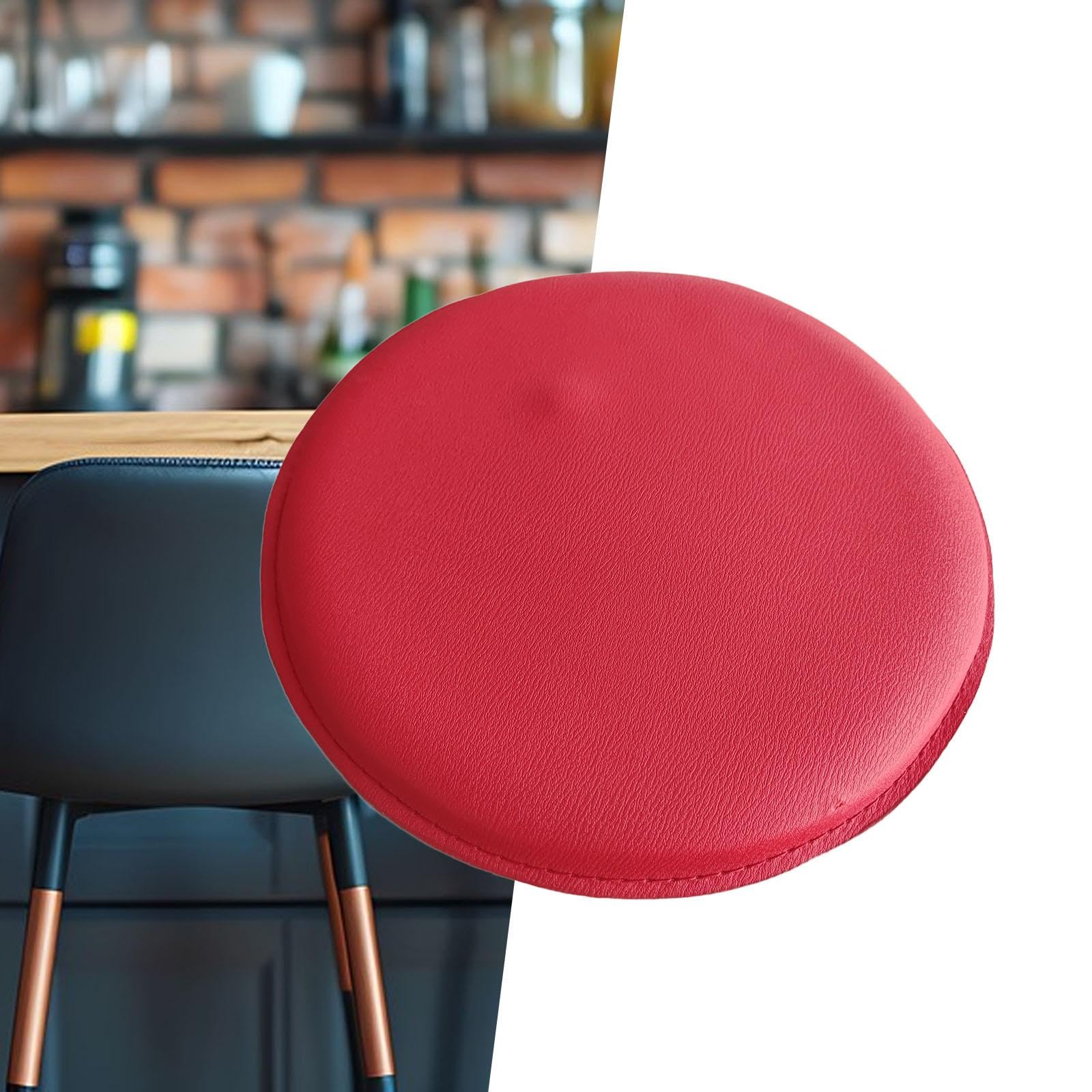 Cojín redondo rojo para taburete de bar, espuma de alta densidad, impermeable, cómodo, tamaño estándar, ideal para cocina y hogar, bar, elegante diseño rojo para comedor y entretenimiento