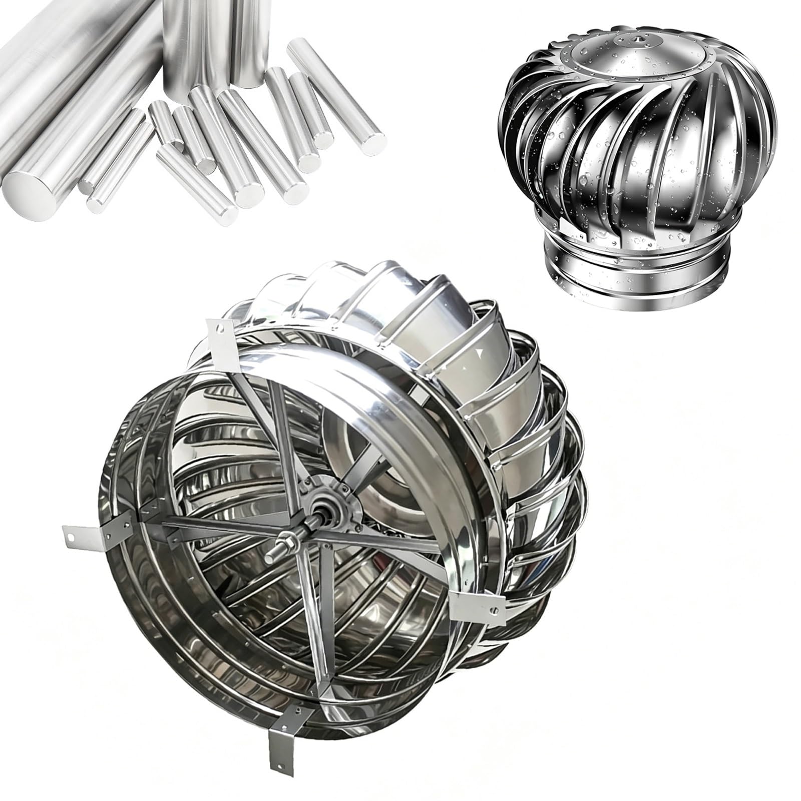 Sombrerete de acero inoxidable de diseño circular para ventilación arquitectónica