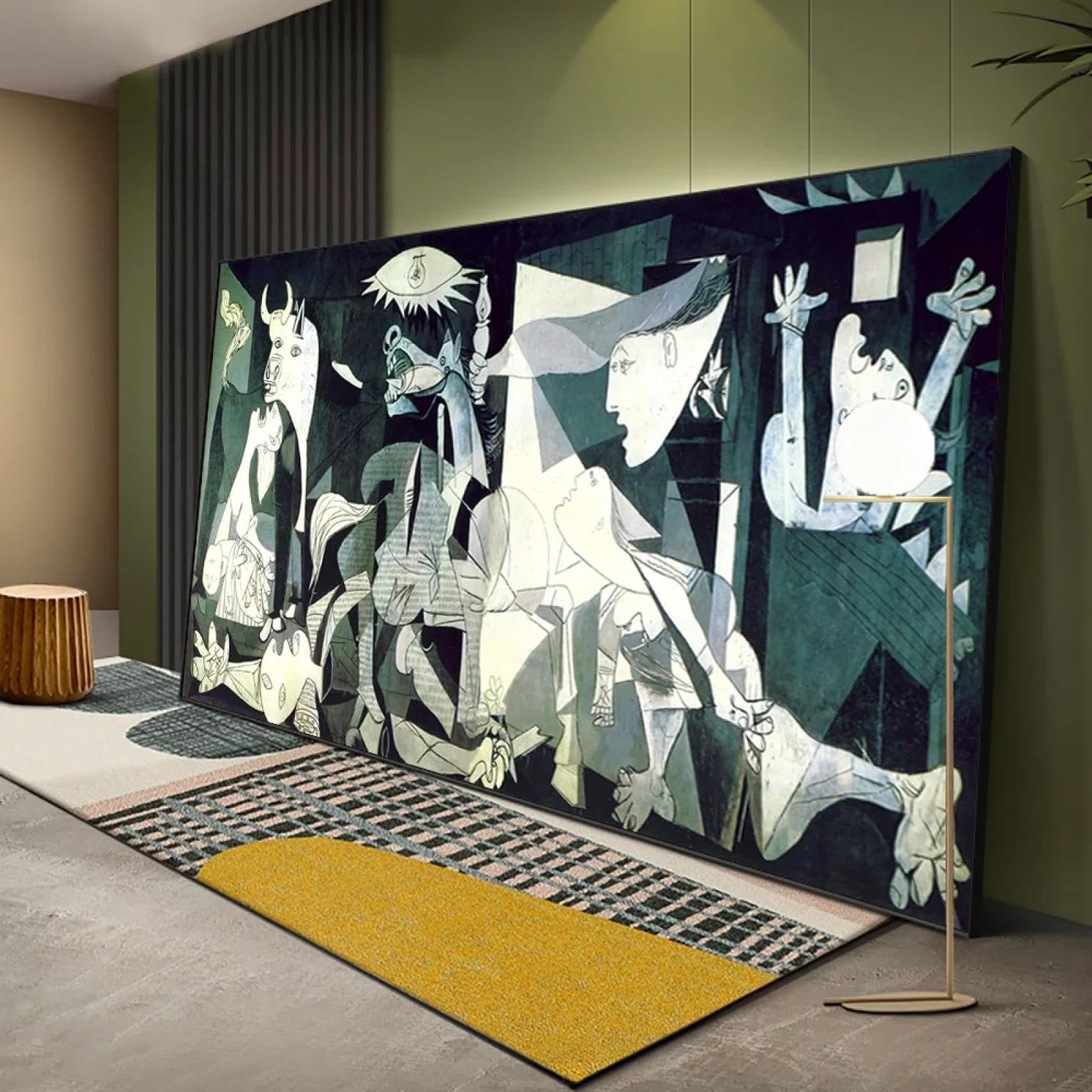 Picasso Pintura famosa Guernica Reproducciones Arte en lienzo Modernismo abstracto de gran tamaño Cuadro de pared Decoración del hogar 100x200cm/39x79in Sin marco