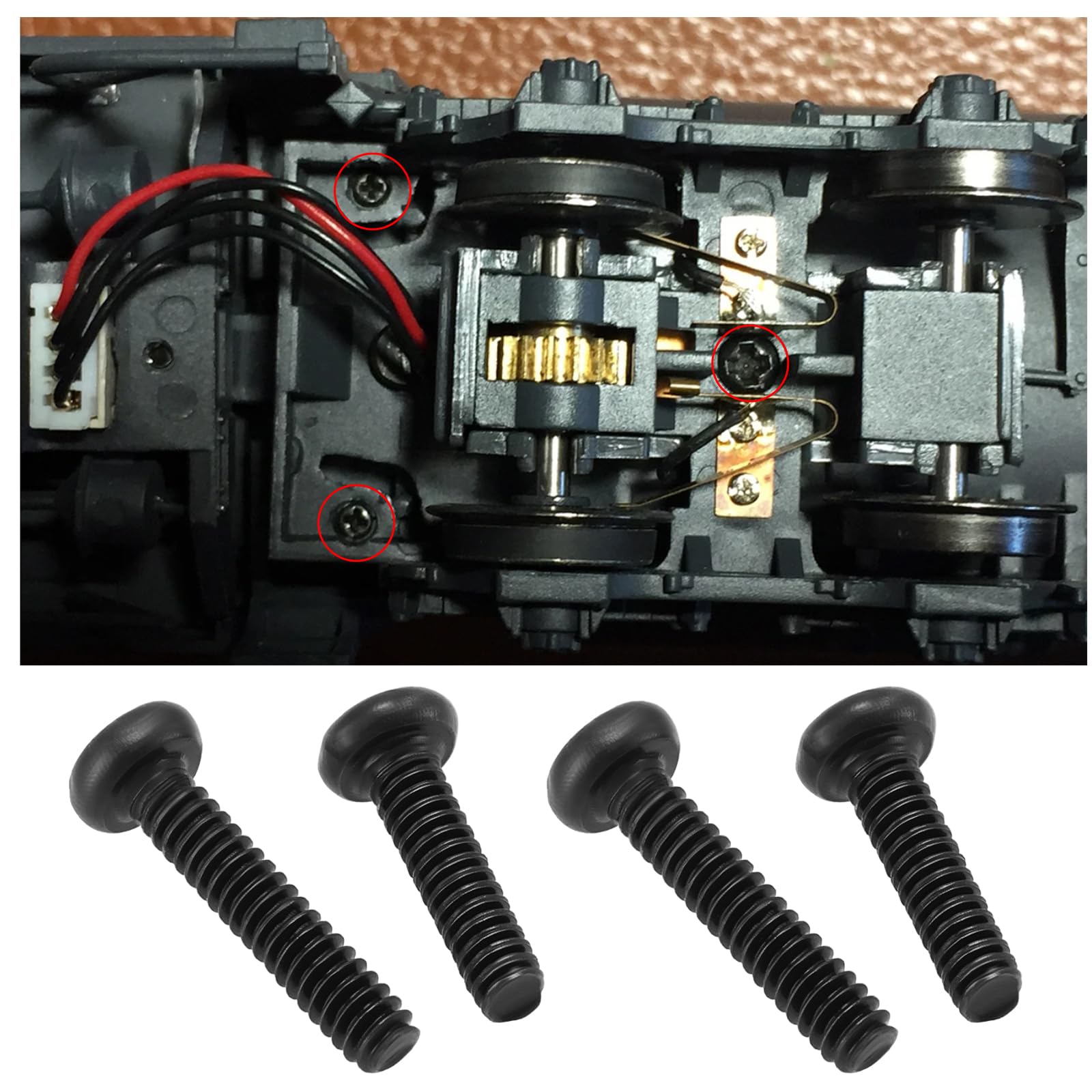 Lot de 30 vis de fixation cruciformes à tête ronde M1,6 x 6 mm M1,6 x 8 mm M1,6 x 10 mm Compatible avec Bachmann 44 45 47 37 55 57 66 70 Noir