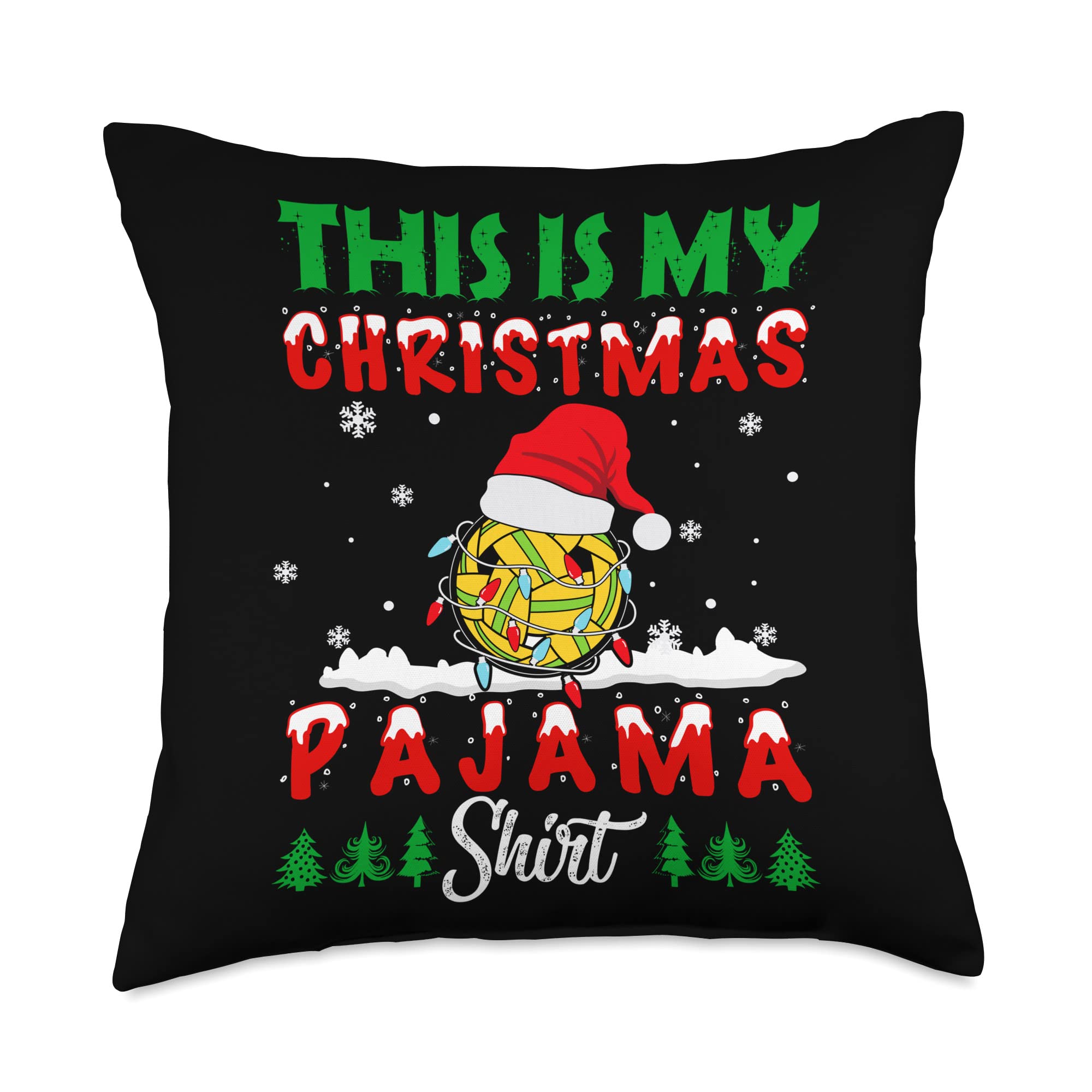 This Is My Christmas Pajama Seapak Takraw Santa Xmas Lights Throw Pillow