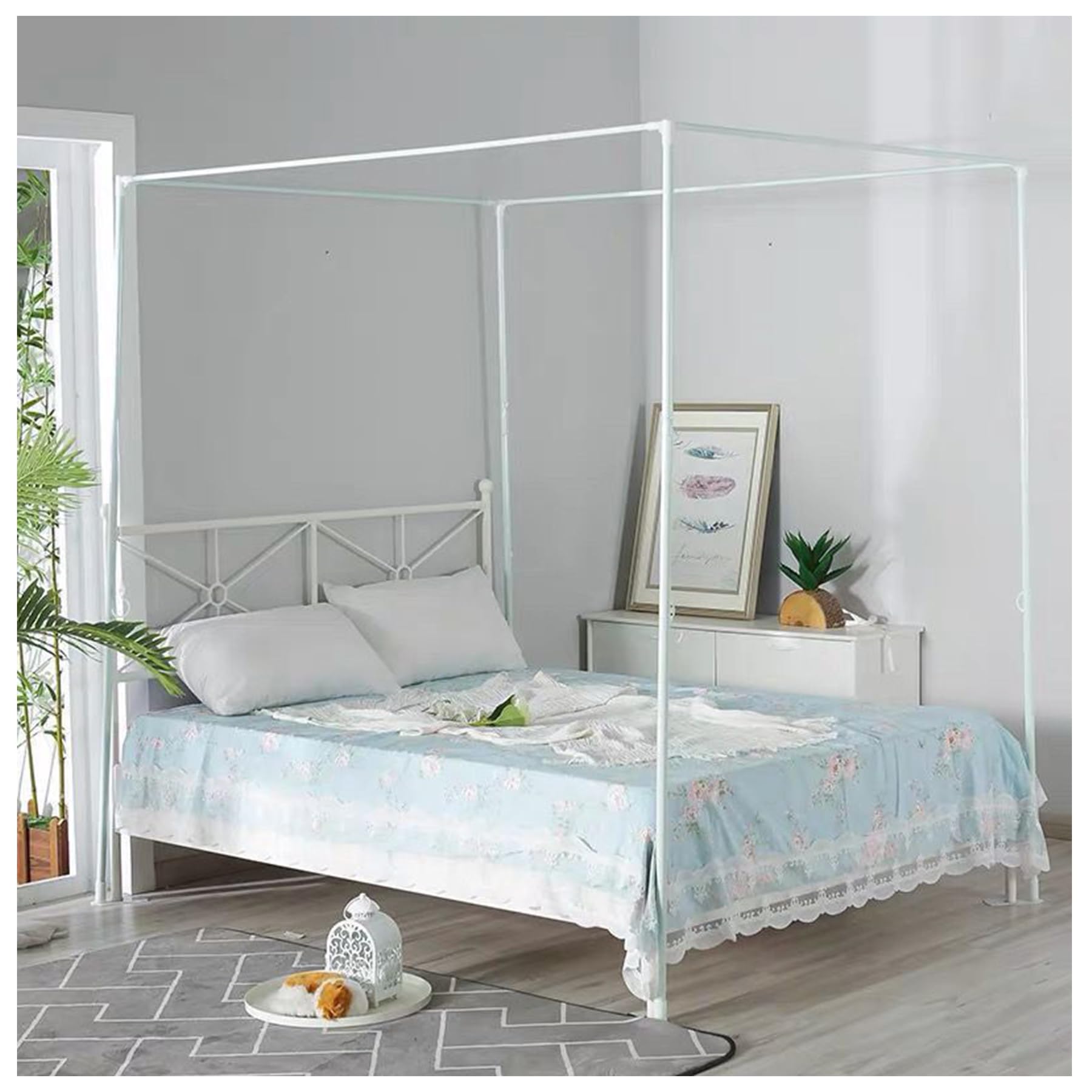 Marco de toldo de cama para renovar el dormitorio principal con estilo nordico