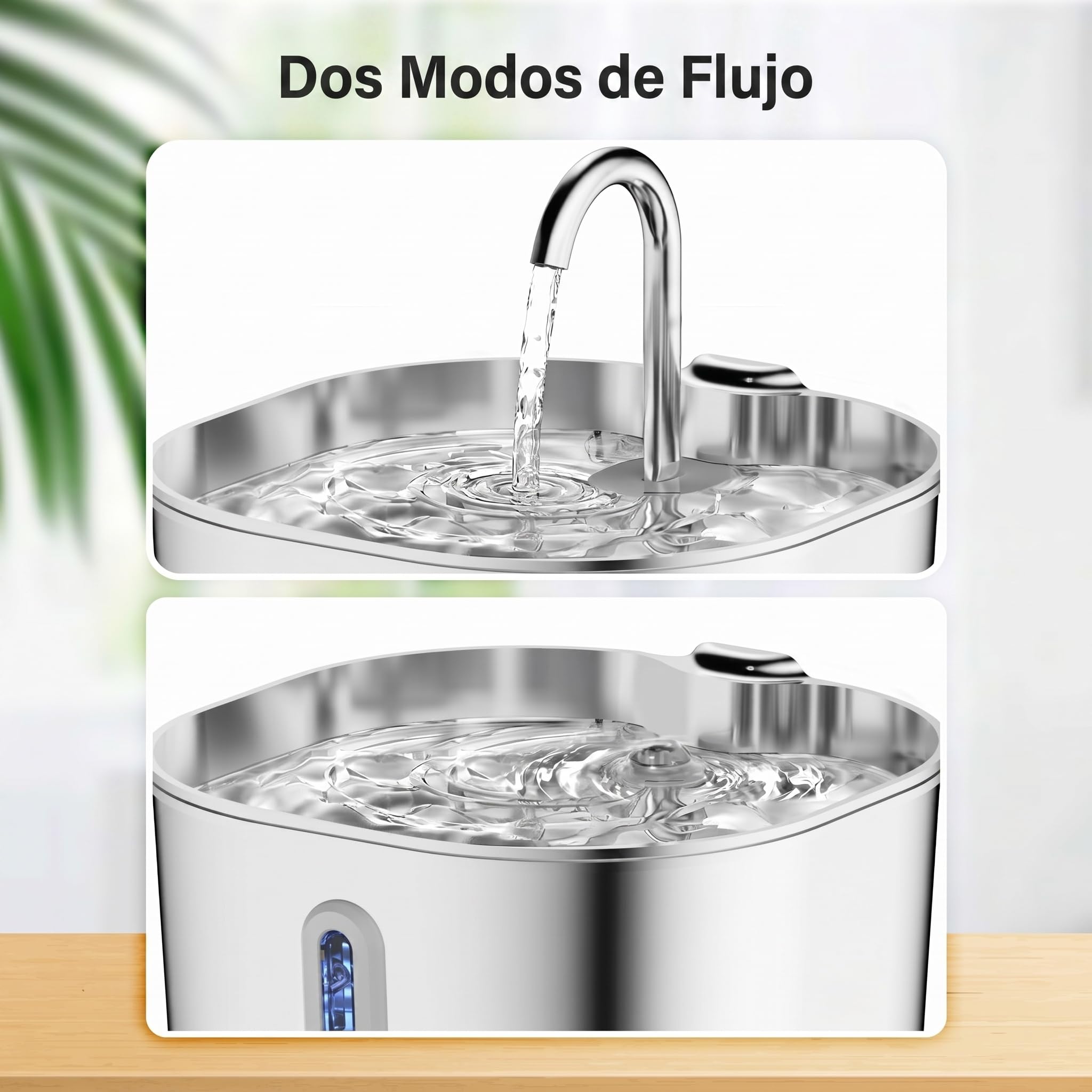 CatVitalis Fuente Gatos Acero Inoxidable, Protege a tu Gato de la deshidratación y los Problemas urinarios, Fuente Agua Gatos Automática 2,2L con Triple Filtración, Bomba Silenciosa