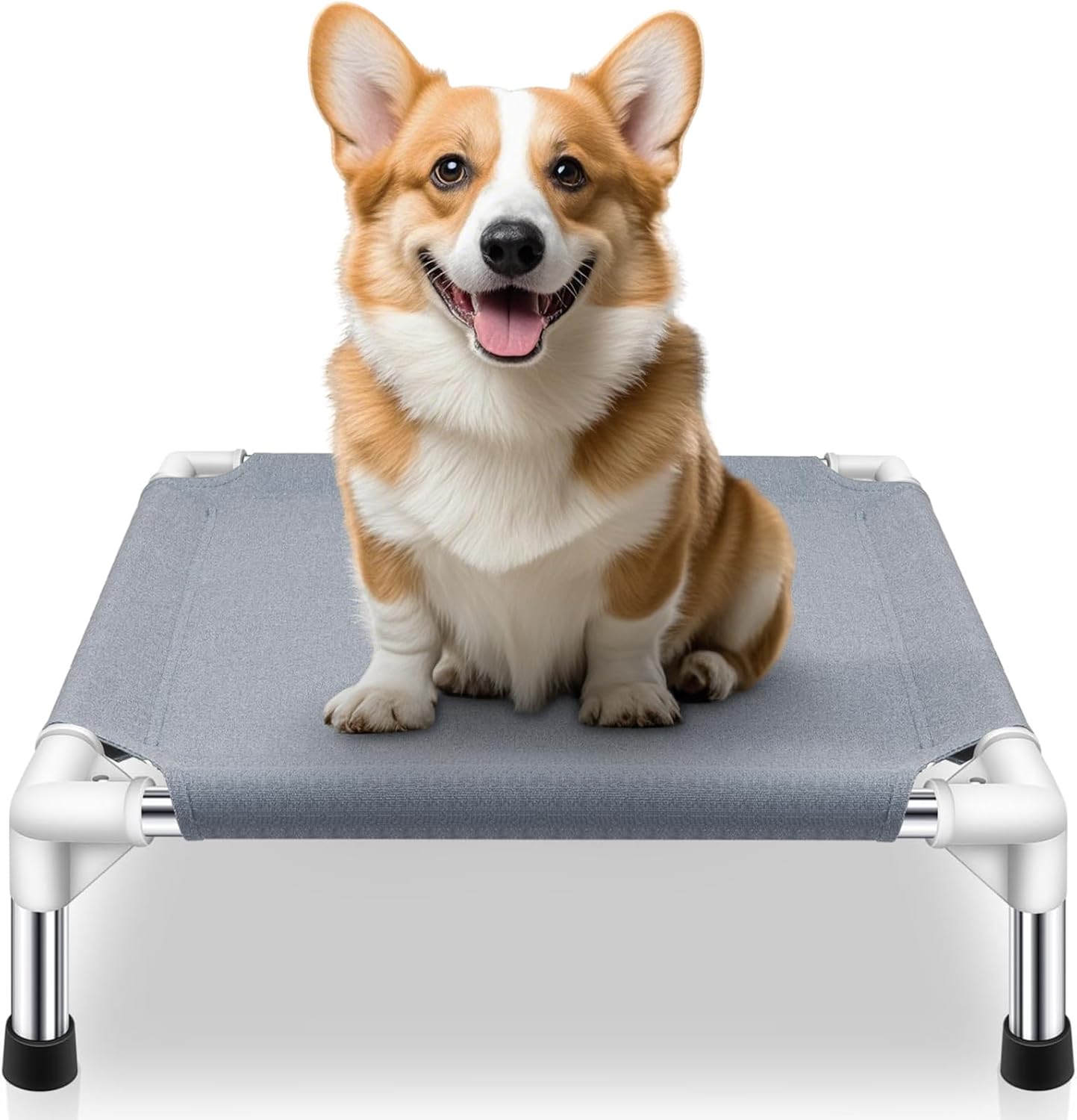 Elevated Dog Bed for Small Dogs, Outdoor Cooling Dog Bed Cot for Small Pets, Indoor Detachable Raised Dog Bed with Non-Slip Feet, Double Layer Polyester Cotton Elevated Dog Bed for Small Dogs, Outdoor Cooling Dog Bed Cot for Small Pets, Indoor Detachable Raised Dog Bed with Non-Slip Feet, Double Layer Polyester Cotton