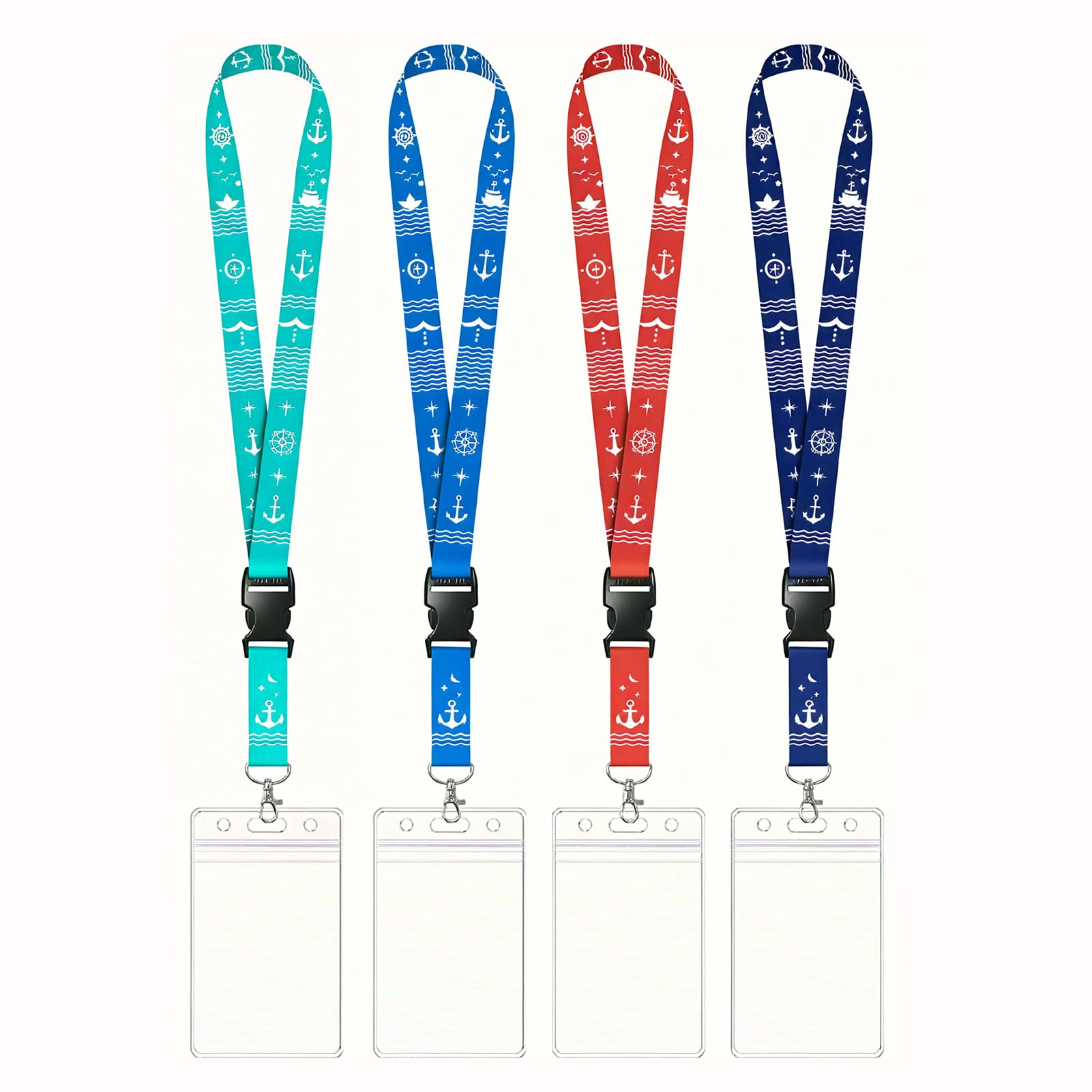 4PCS Cruise Lanyard with Card Holder, Waterproof Badge Holders with Detachable Neck Strap, Durable Lanyard and ID Card Holder for Work, School, Events and Cruise Ship Essentials