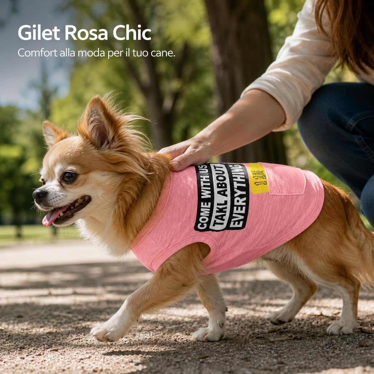 Gilet Chien en Coton, Style Décontracté, Rose, Rose, S | Matière en coton, Gilet sans manches, Sorties quotidiennes, Pour propriétaires chiens