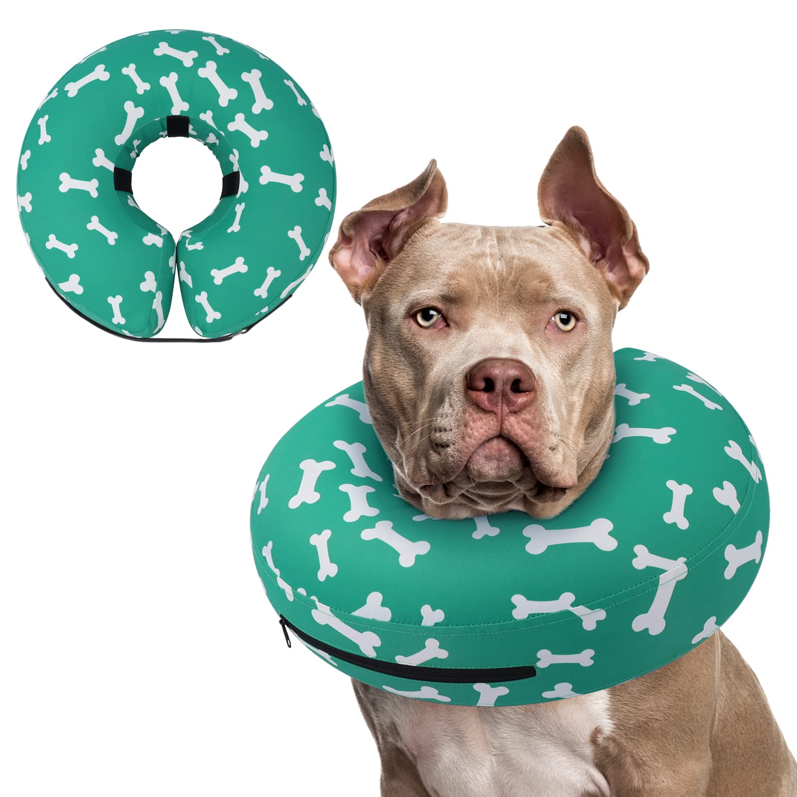 Photo 1 of Supet Inflatable Dog Cone Collar Alternative After Surgery, Dog Neck Donut Collar Recovery E Collar for Neuter, Soft Pet Cone for Small Medium Large Dogs - XXL