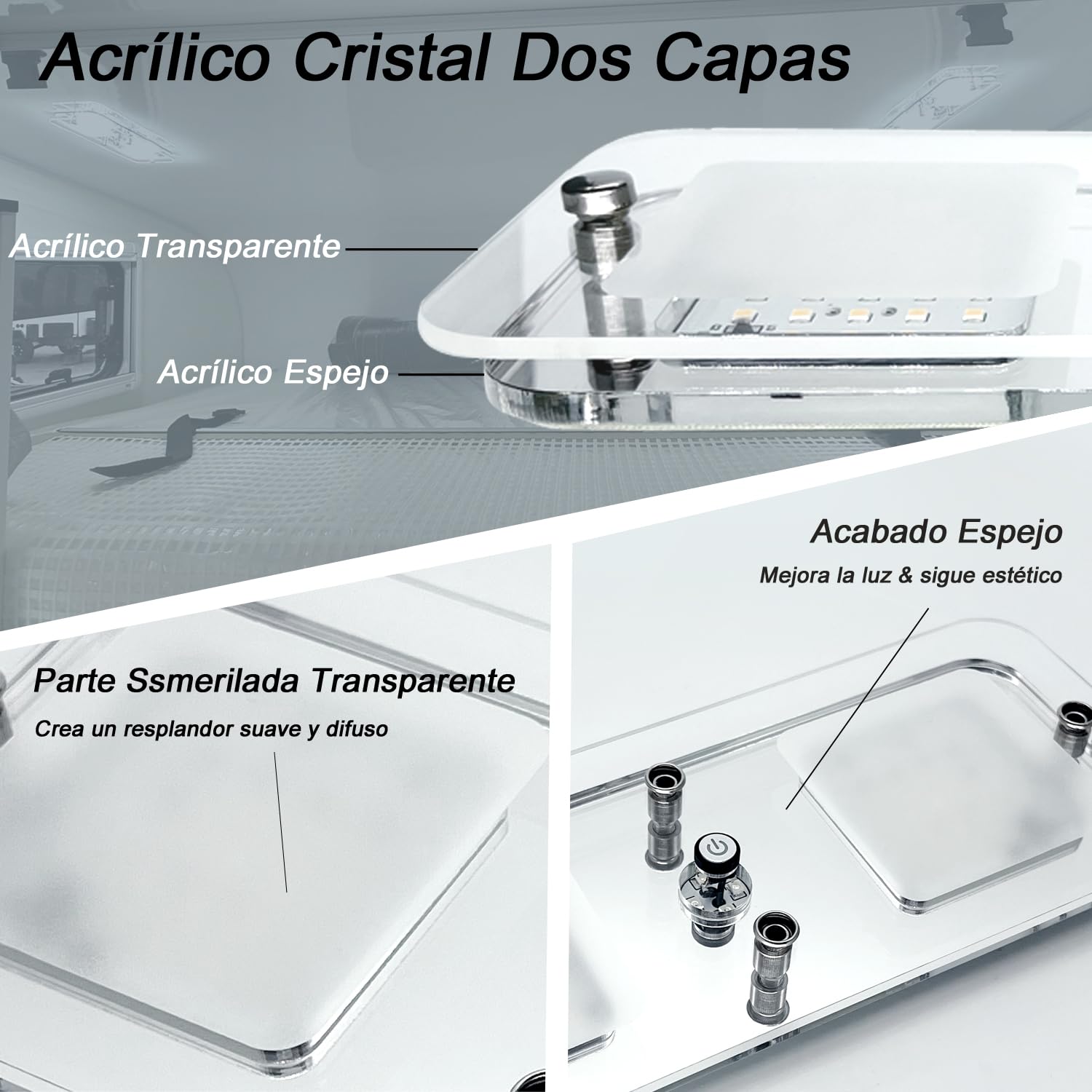 D-lite Lámpara de caravana con interruptor, 22 x 9 cm, blanco cálido