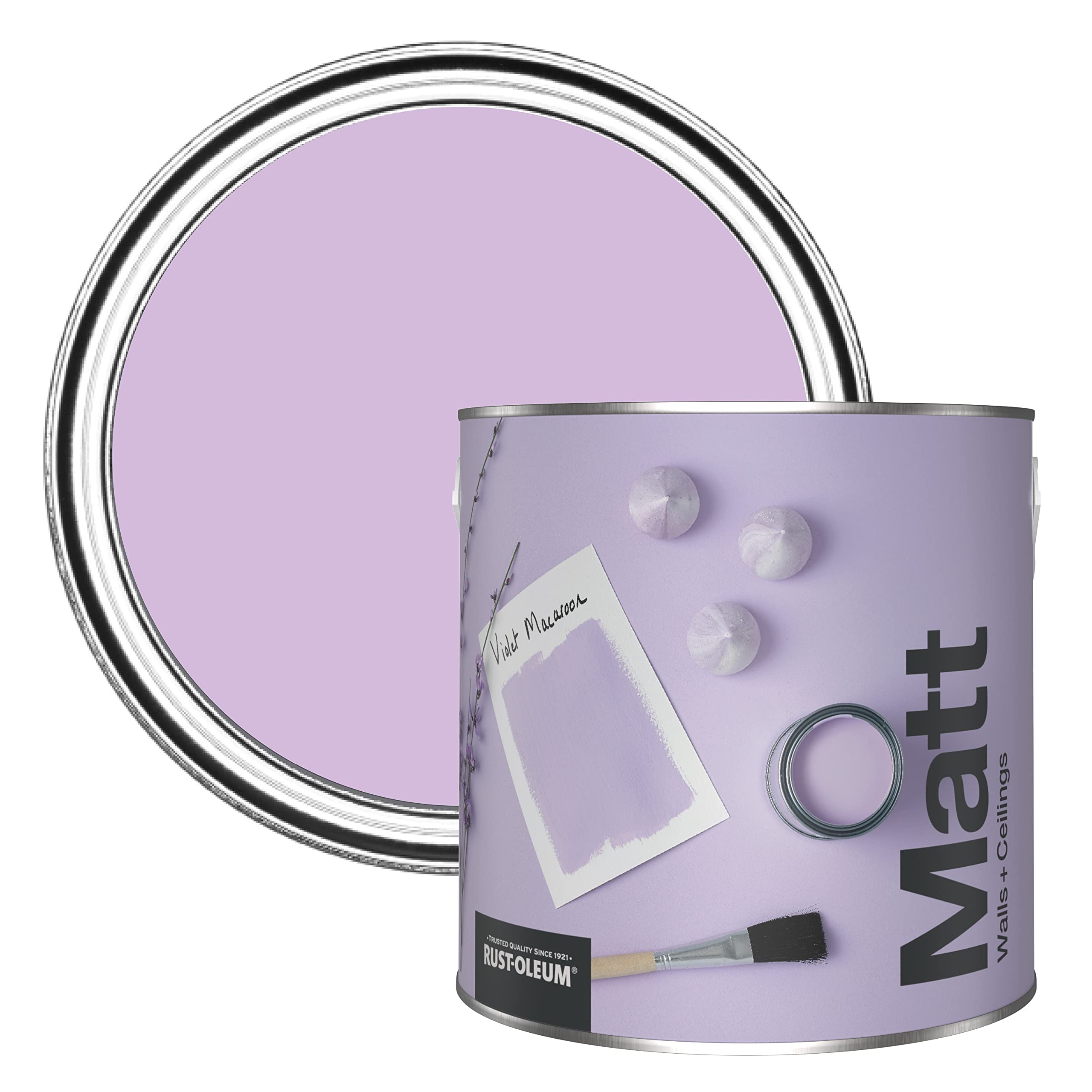 Rust-Oleum Violet Macaroon Colours Matt Emulsion Wall And Ceiling Paint - 2.5L
