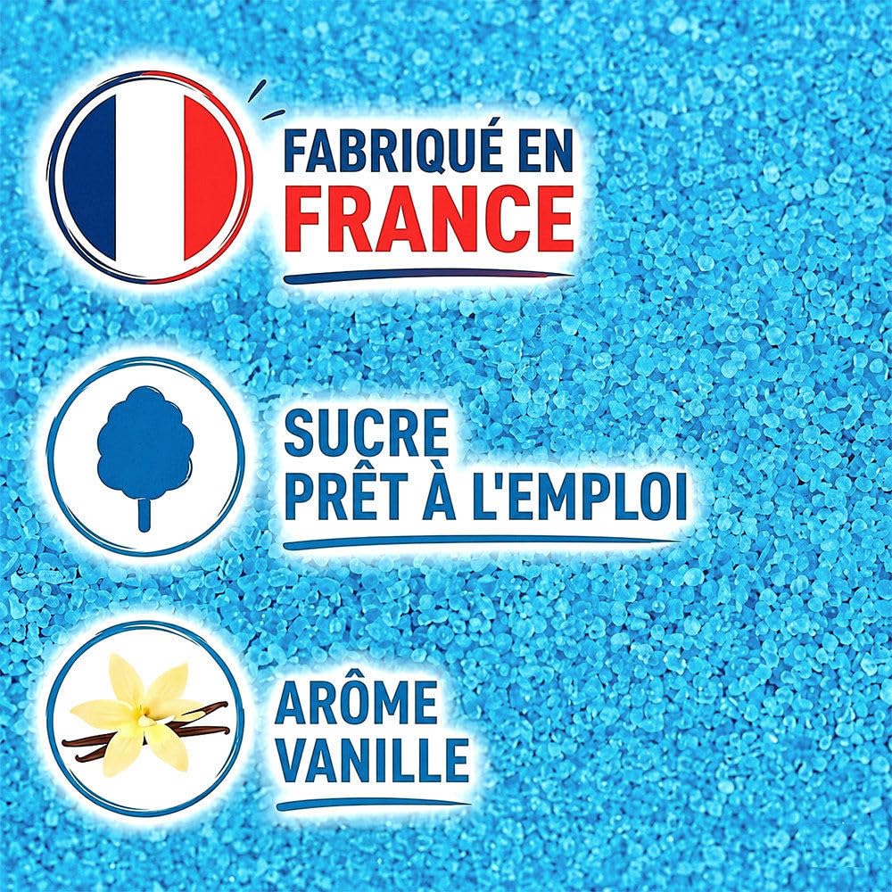 Sucre pour barbe à papa goût vanille - 5 kg - Fabriqué en France