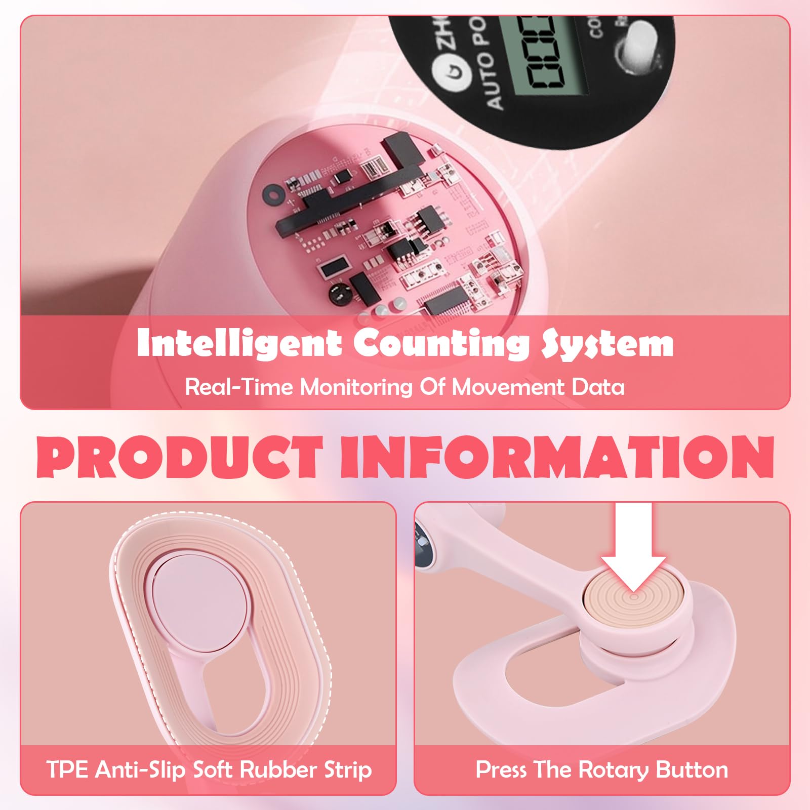 Allenatore coscia con Conteggio automatico, fondo pelvico da donna, Allenatore di Cosce Interno Coscia, Esercitatore per Anca Cosce Gambe, attrezzature sportive per fianchi gambe